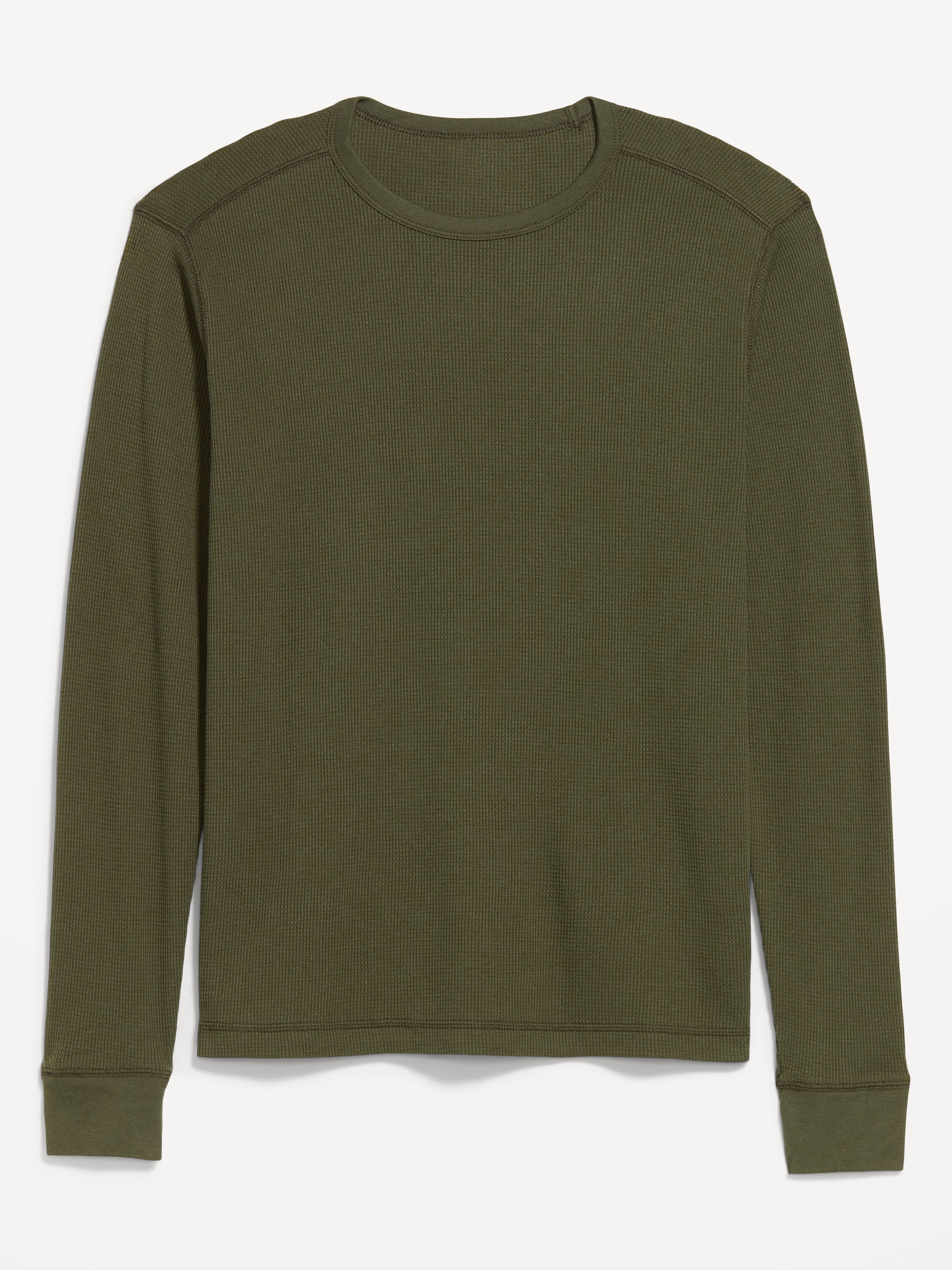 Crew-Neck Waffle T-Shirt - Heritage Green - 3