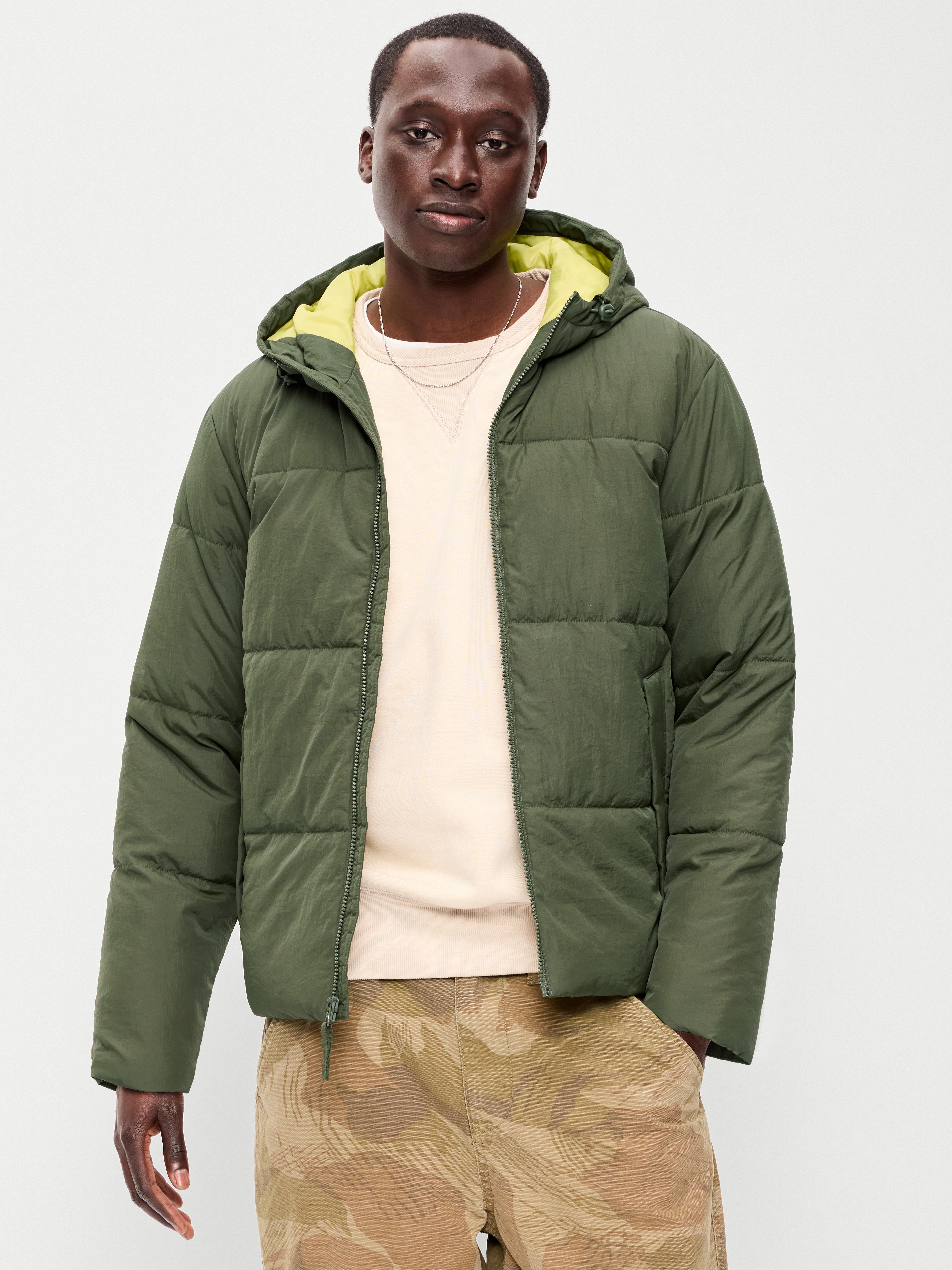 Water-Resistant Puffer Jacket - Heritage Green - 1