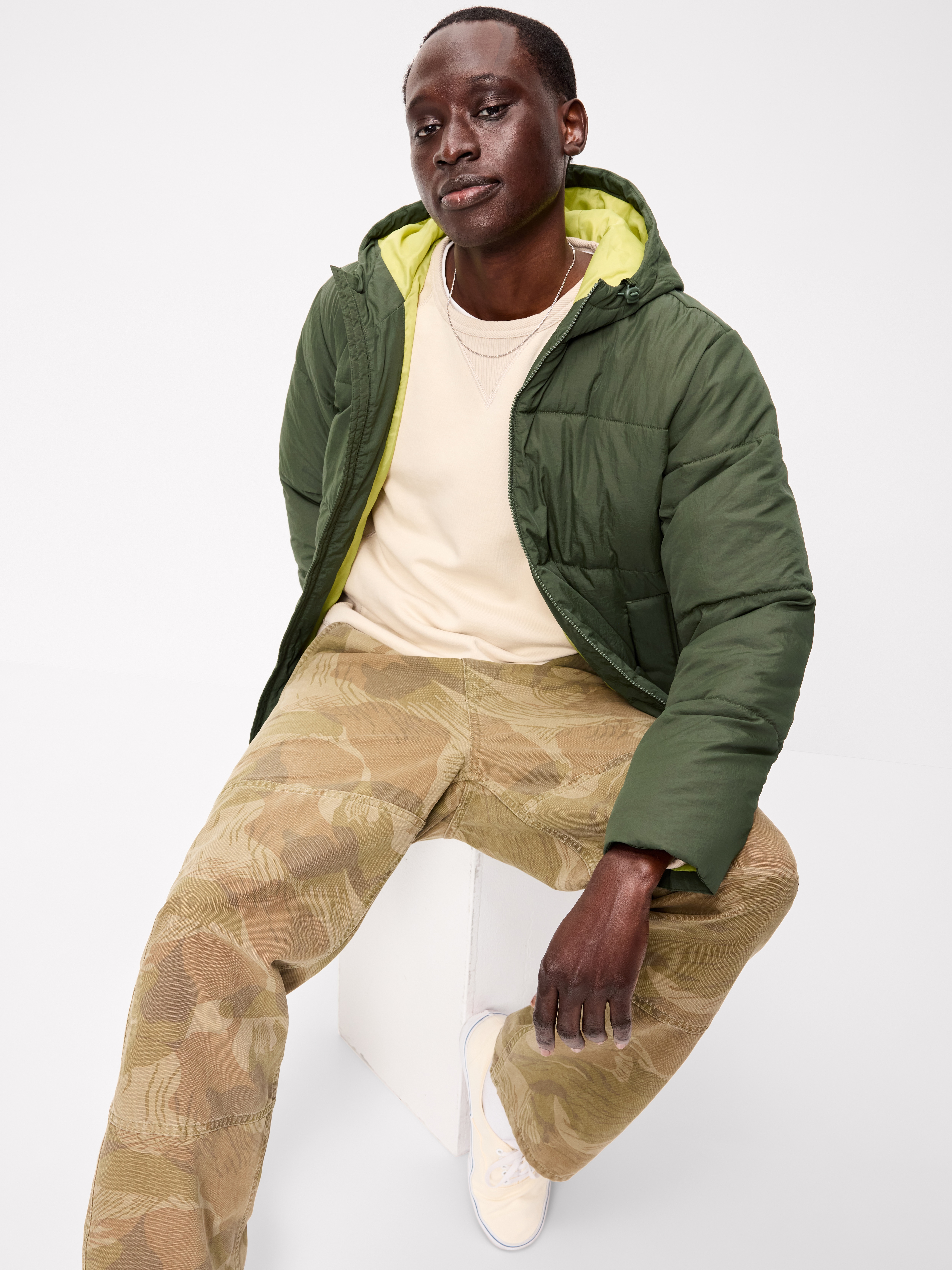 Water-Resistant Puffer Jacket - Heritage Green - 3