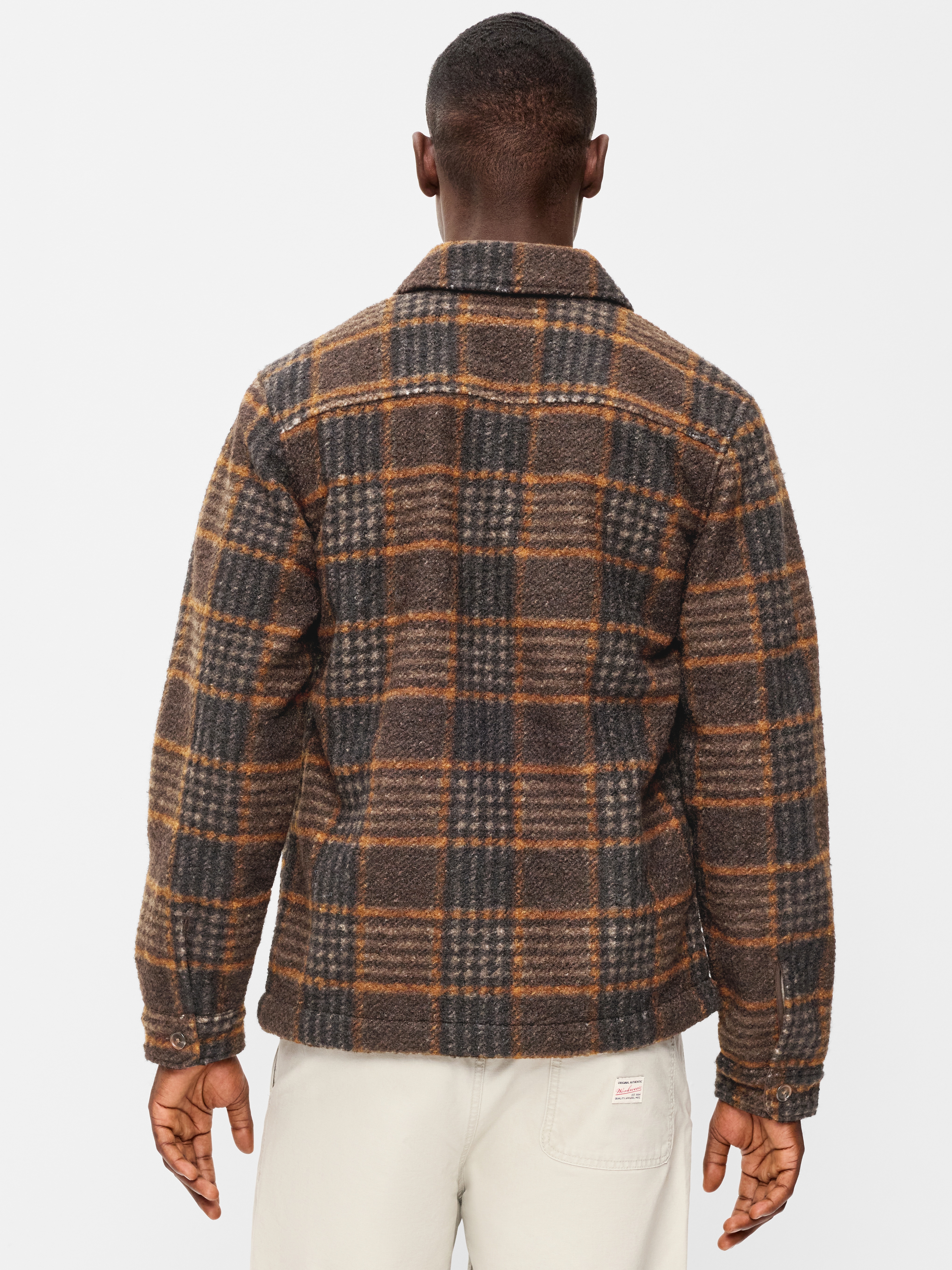 Wool-Blend Chore Jacket - Brown Plaid - 2