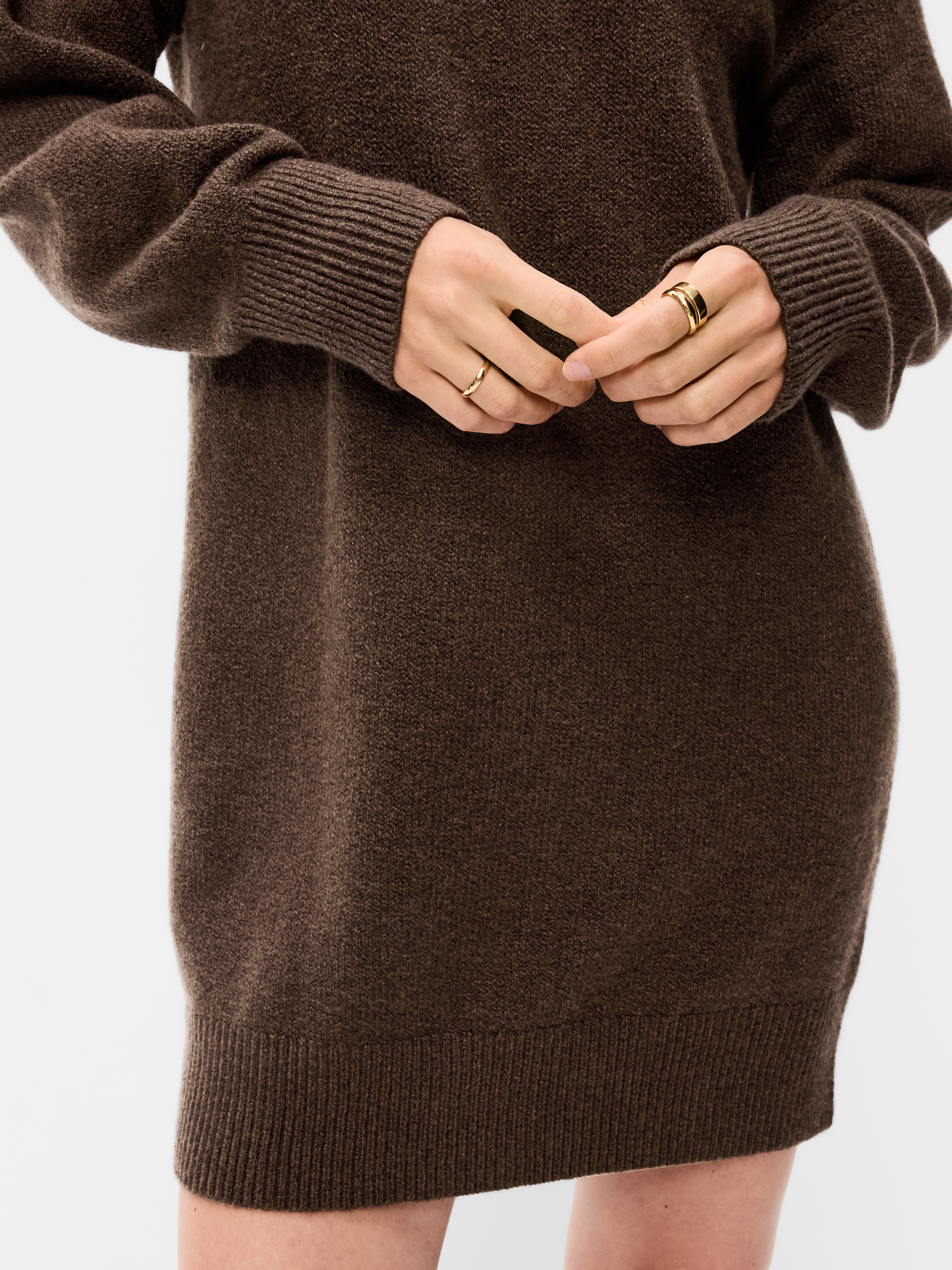 SoSoft Long-Sleeve V-Neck Mini Sweater Dress - Earthen - 5