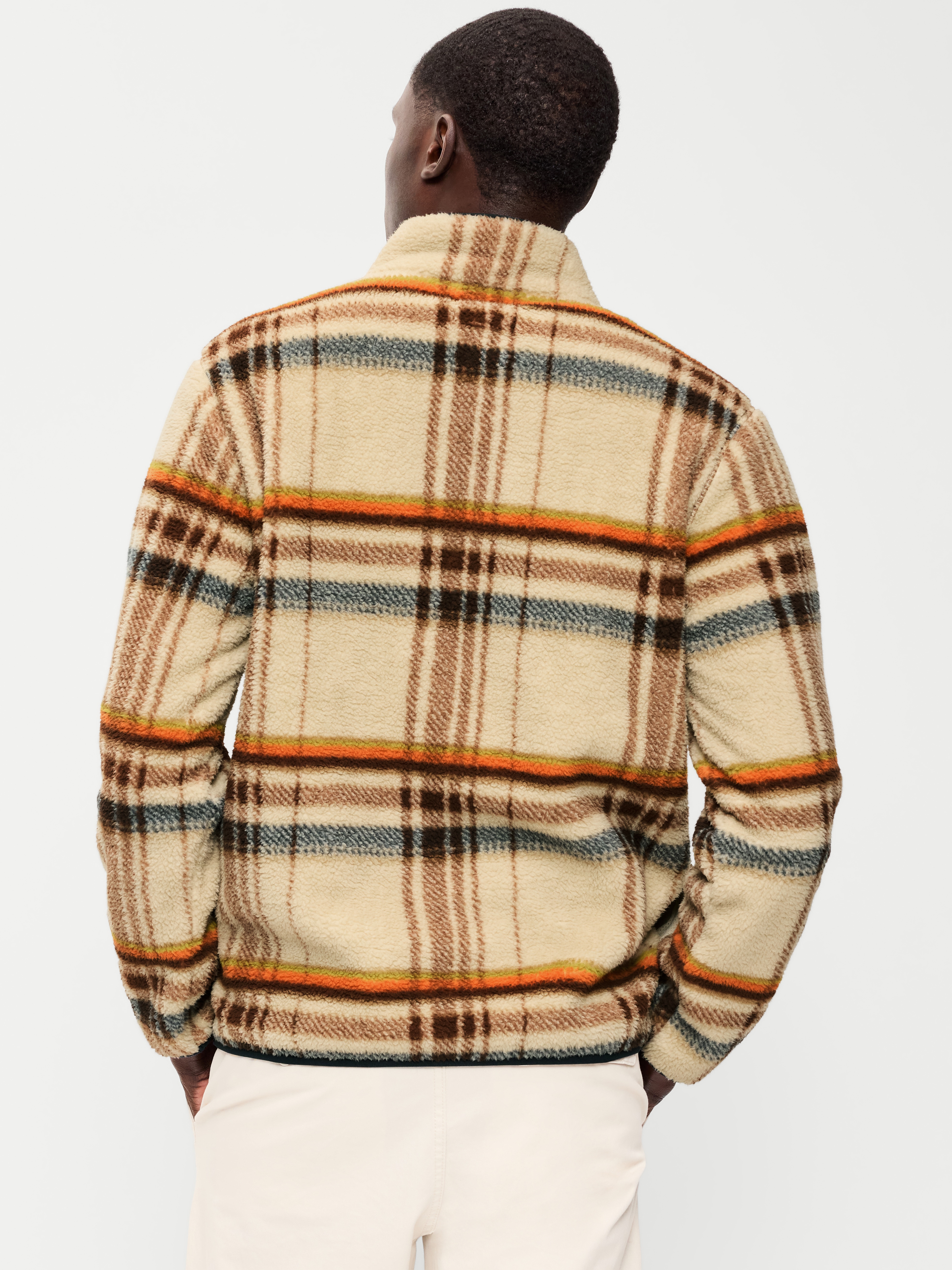 Sherpa Quarter Zip - White Plaid - 2