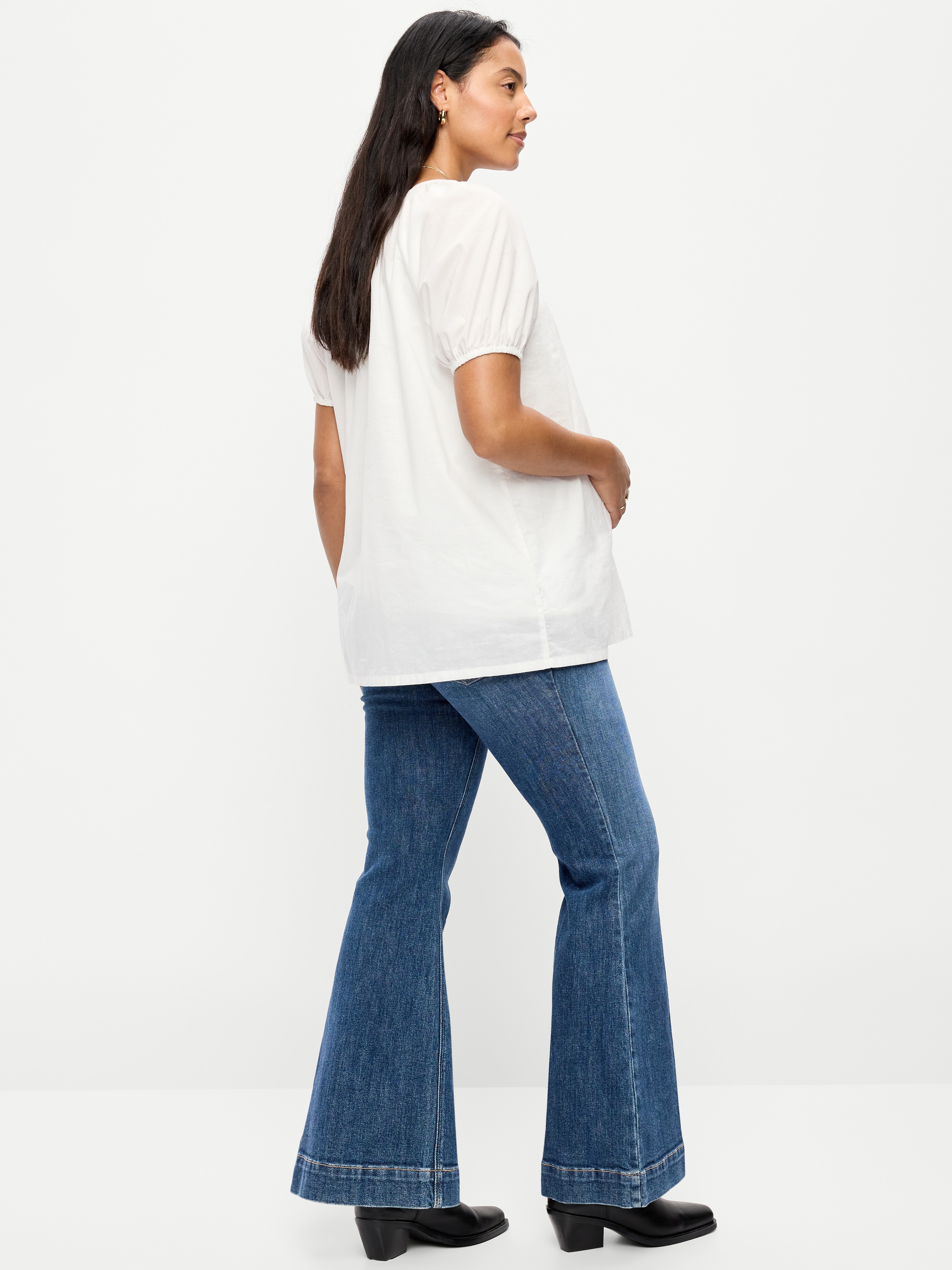 Maternity Full-Panel Flare Leg Jeans - Clarice - 3