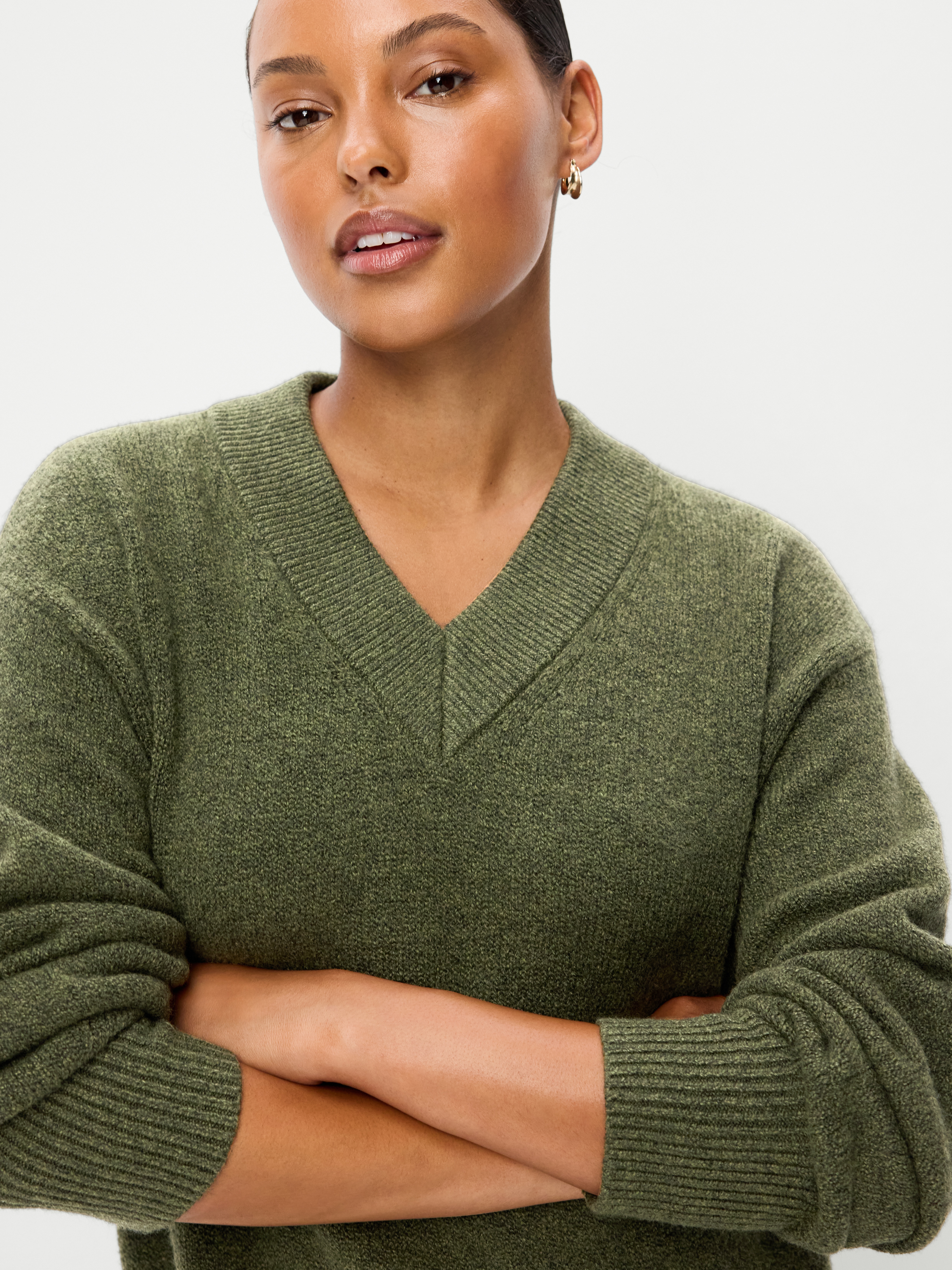 SoSoft Long-Sleeve V-Neck Mini Sweater Dress - Alpine Tundra - 5