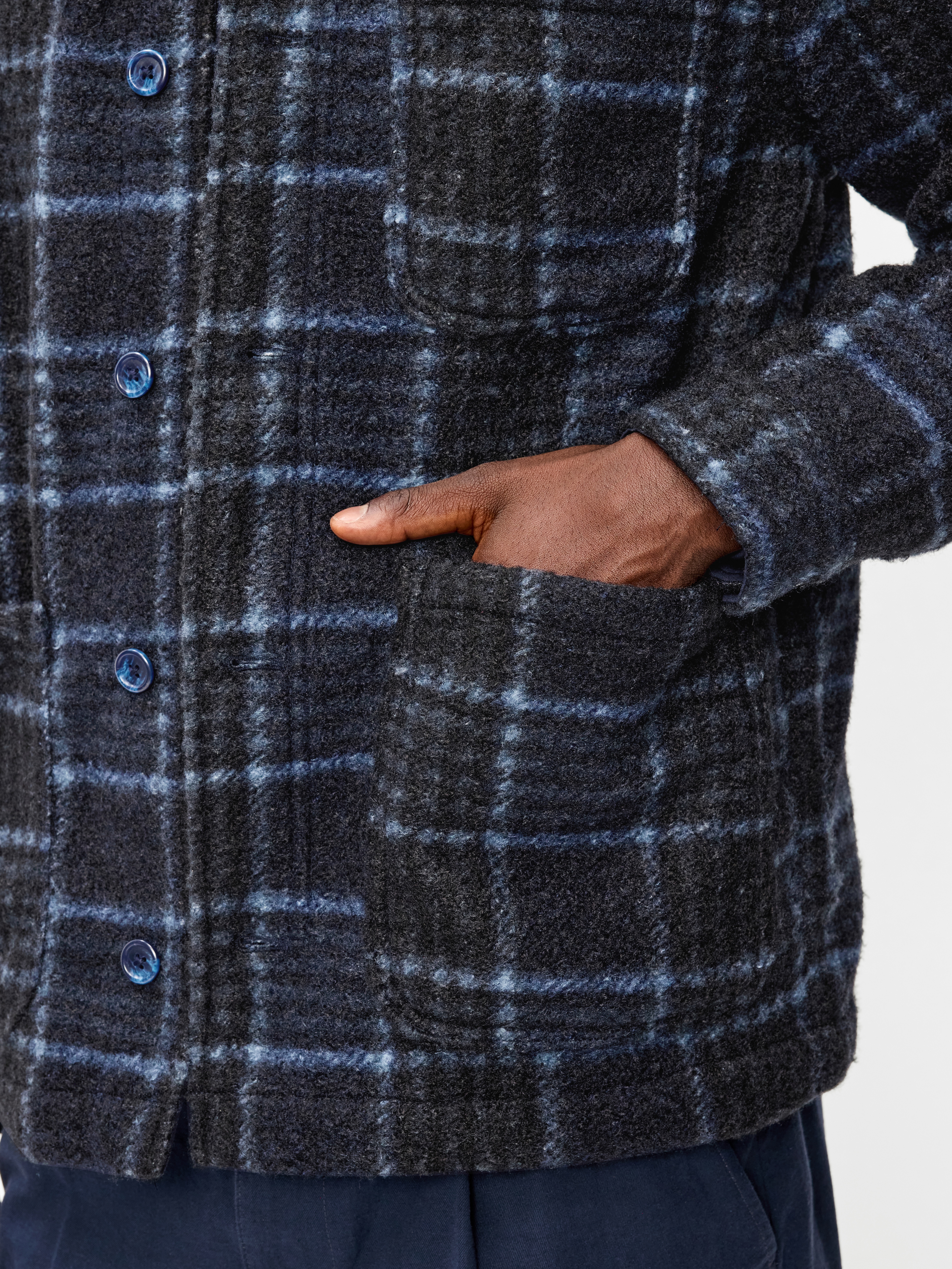 Wool-Blend Chore Jacket - Blue Plaid - 6