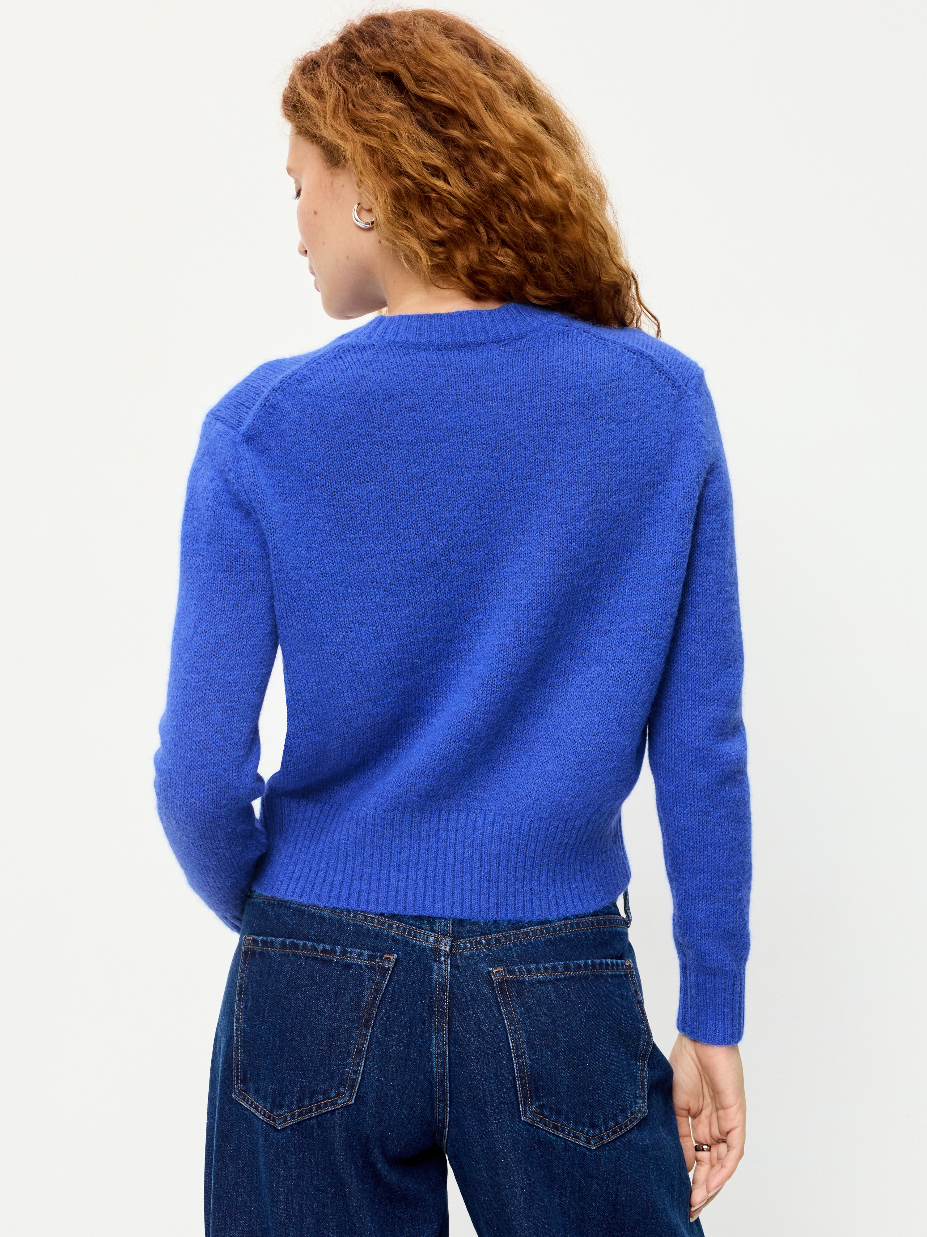 Shrunken Cozy Wool-Blend Crew-Neck Sweater - CRAYON BLUE - 2