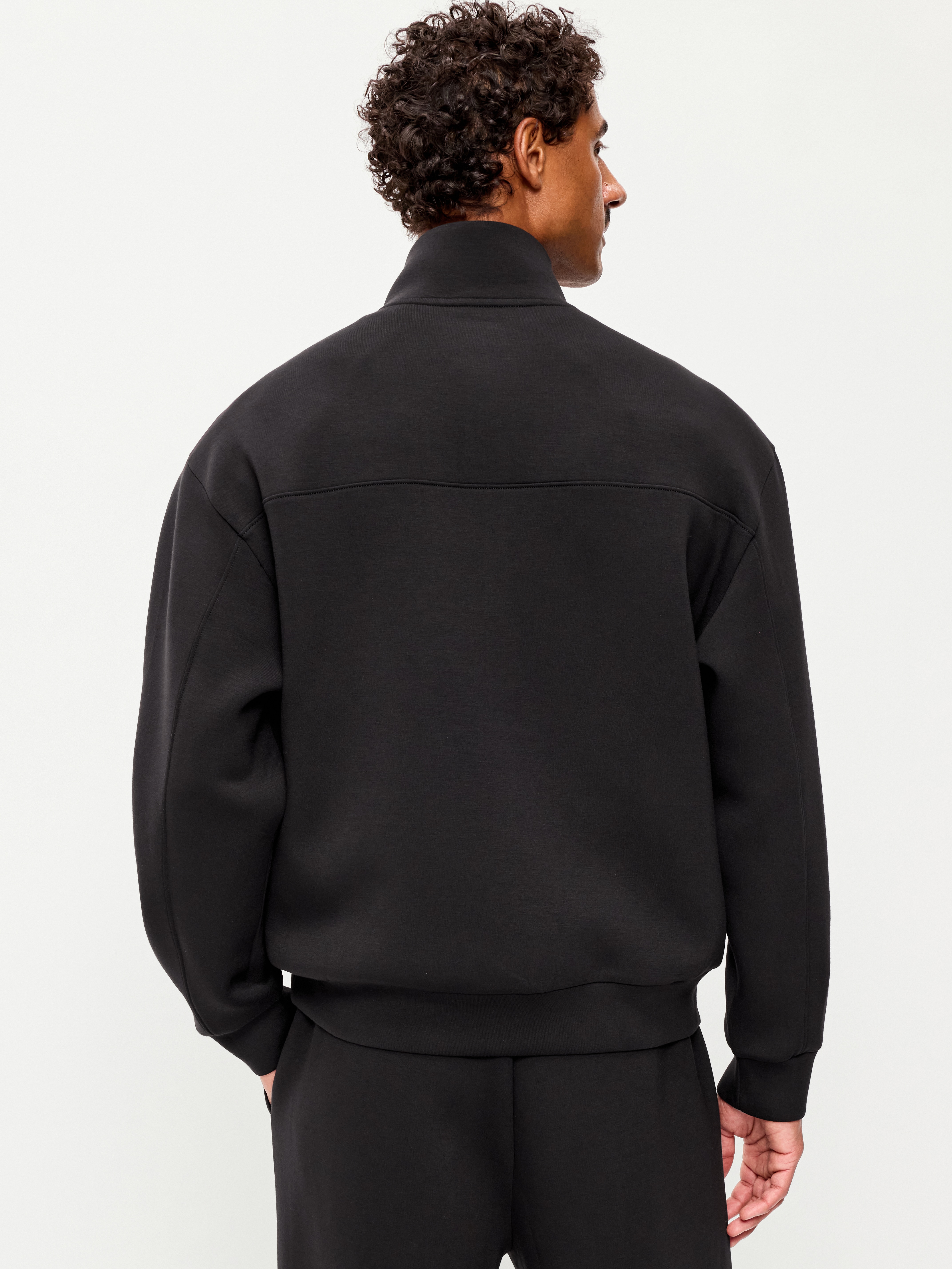 Bounce Fleece Oversized Half-Zip Pullover Sweatshirt - Black Jack - 2