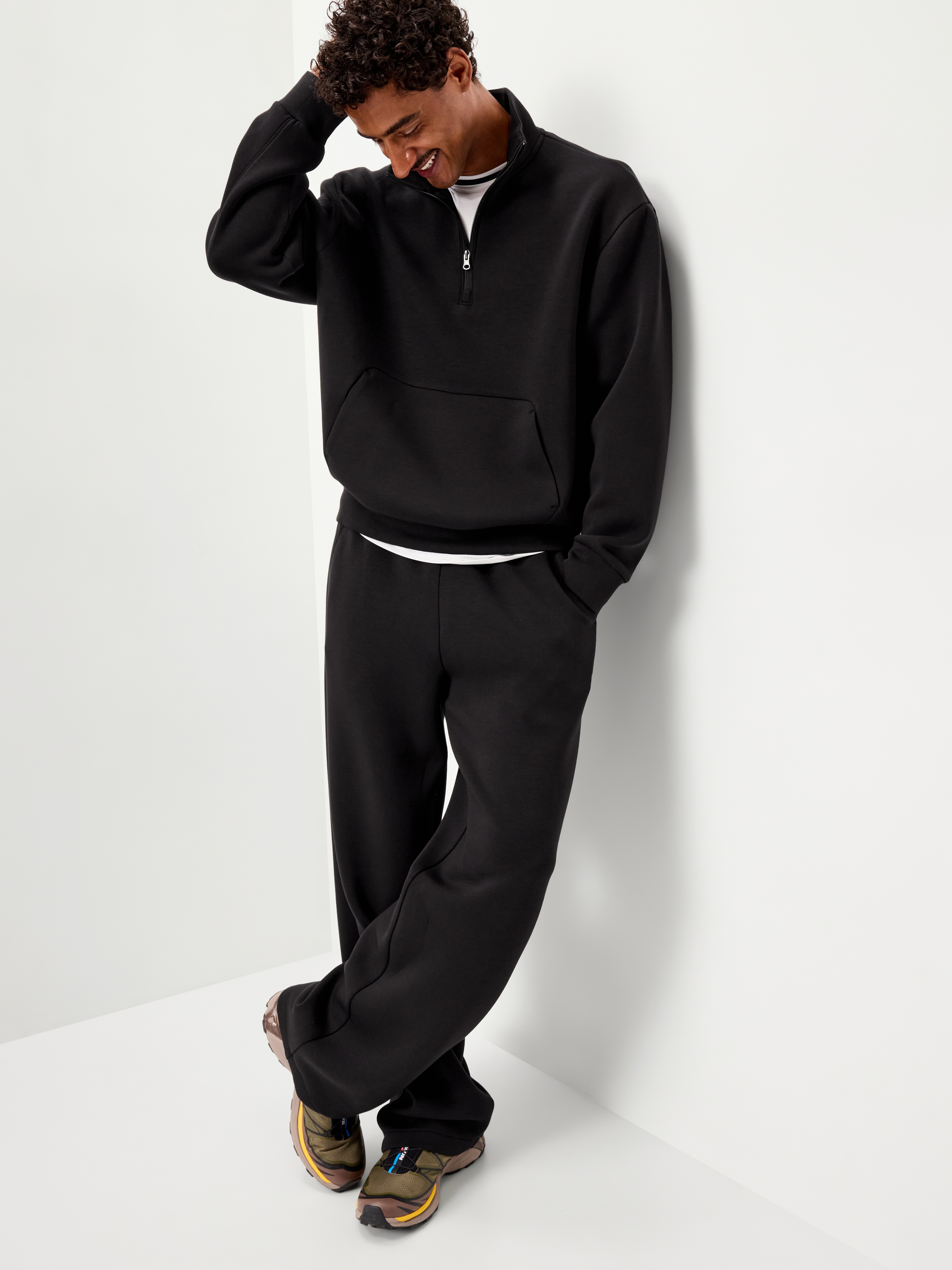 Bounce Fleece Oversized Half-Zip Pullover Sweatshirt - Black Jack - 3