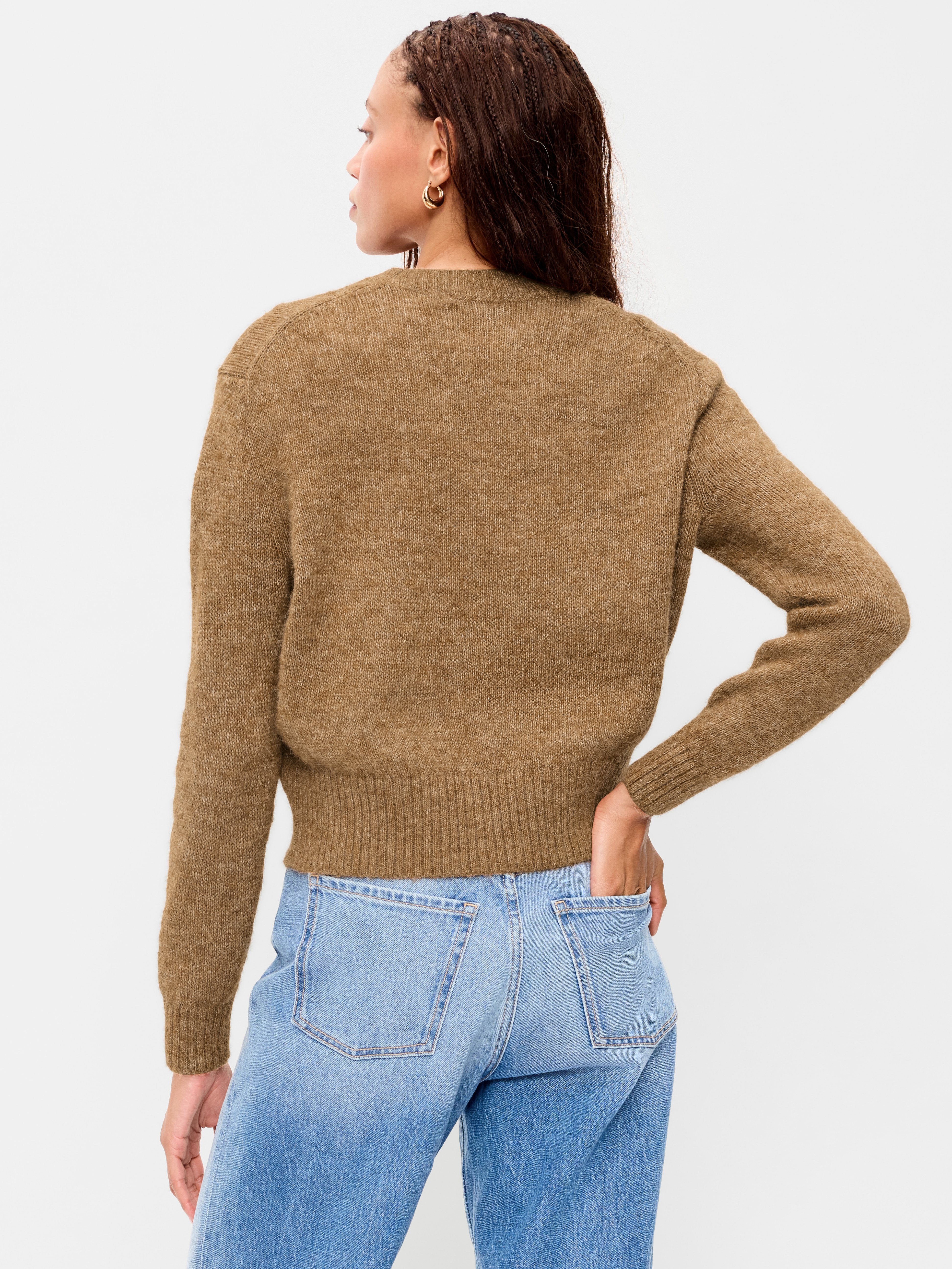 Shrunken Cozy Wool-Blend Crew-Neck Sweater - SYCAMORE BARK - 2