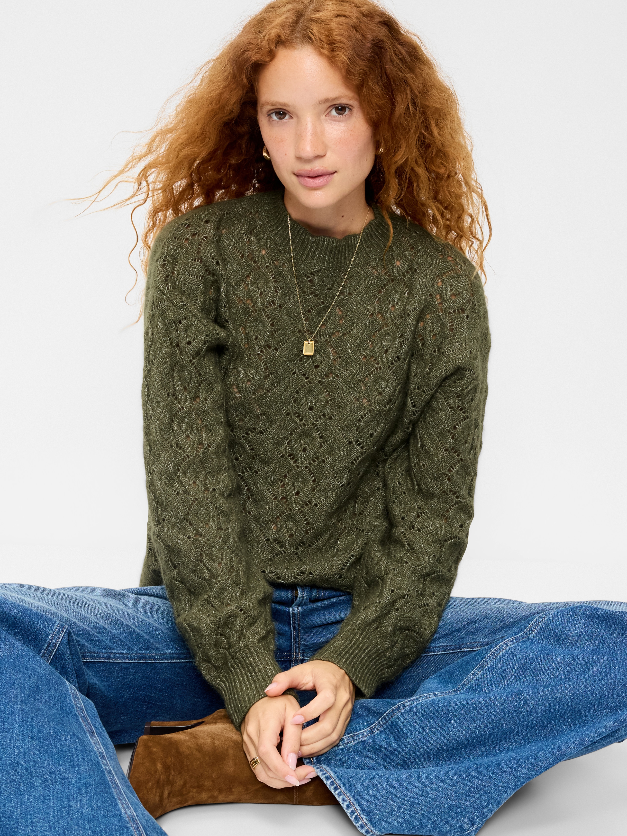 Wool-Blend Crew-Neck Tunic Sweater - Alpine Tundra - 3