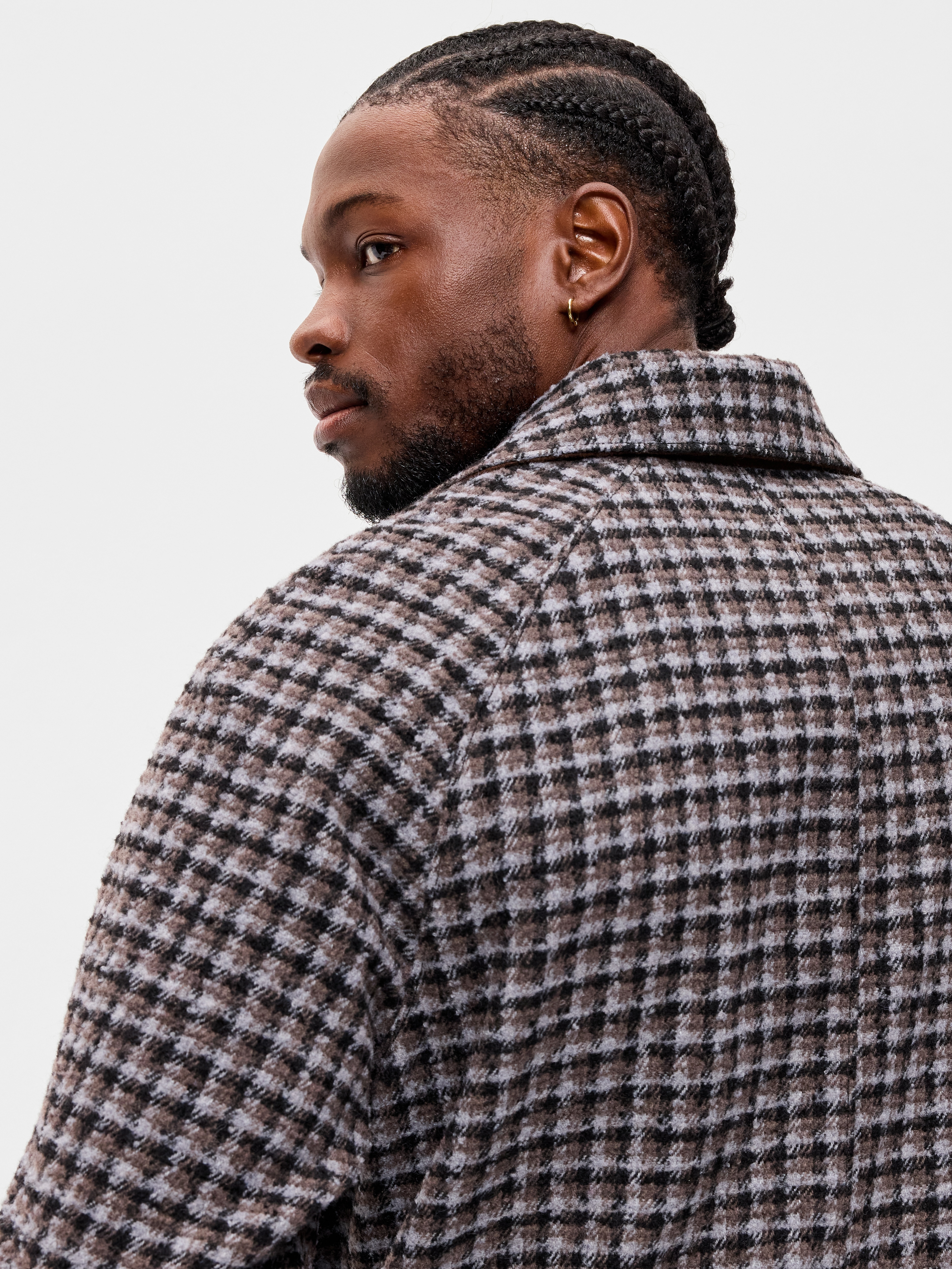 Relaxed Houndstooth Topcoat - Dark Walnut - 4