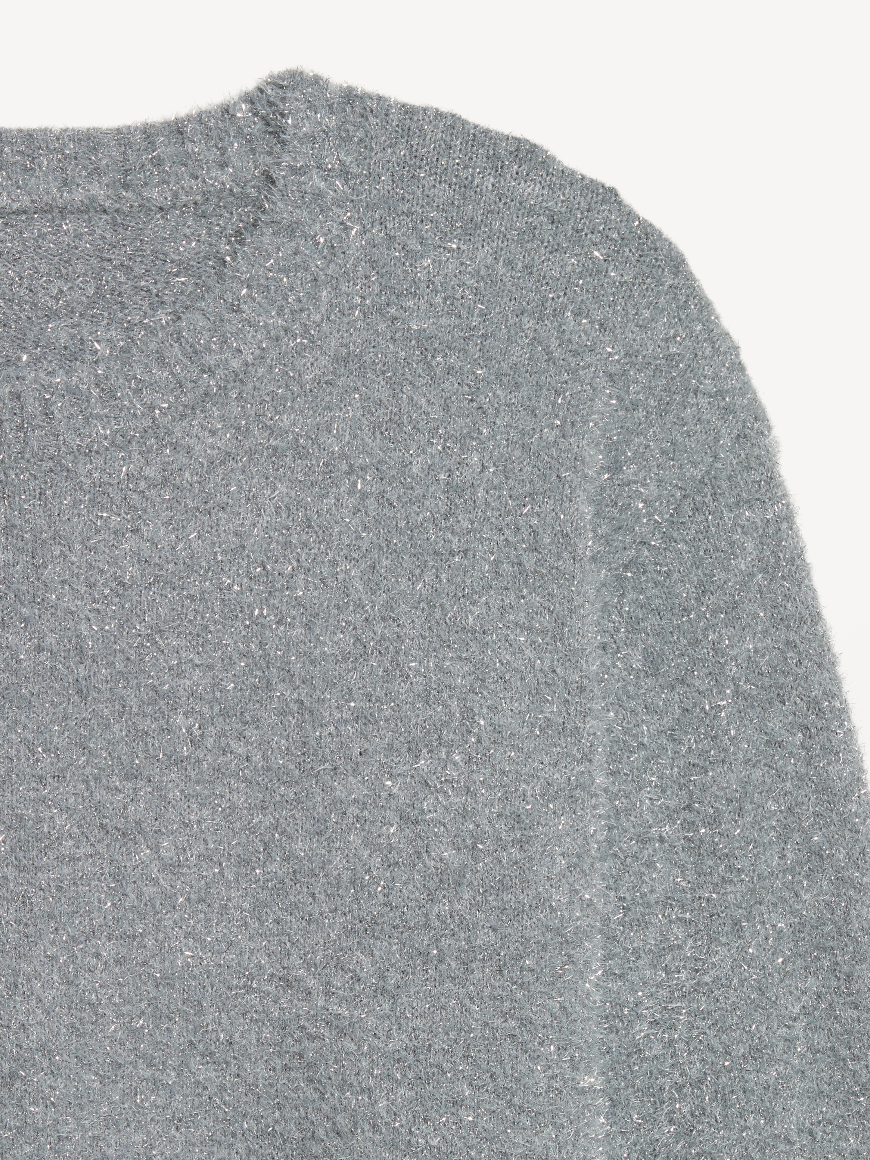 Oversized Shine Crew-Neck Sweater - Silver Shine - 5