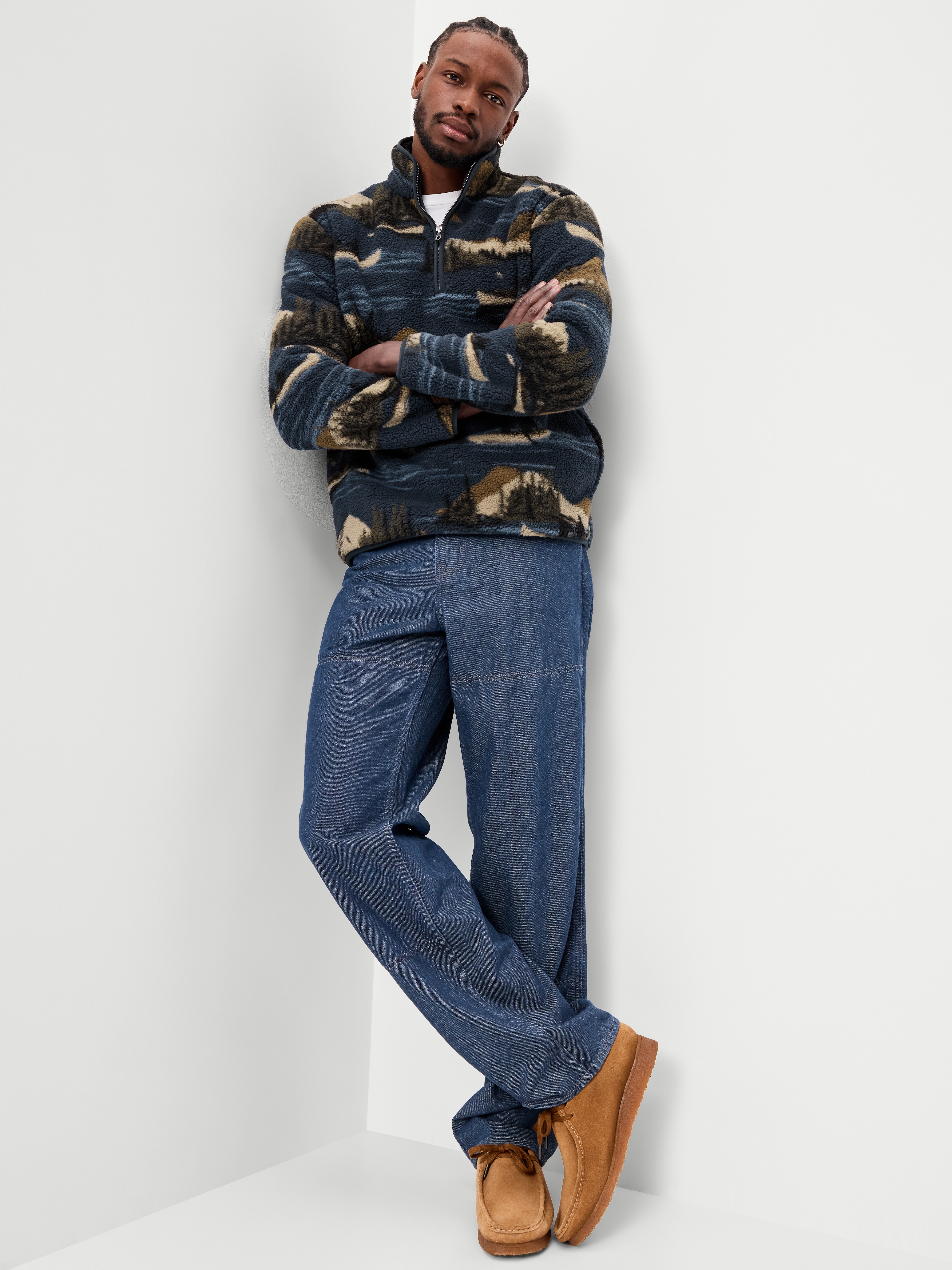Sherpa Quarter Zip - Paddle Boat Blue - 3