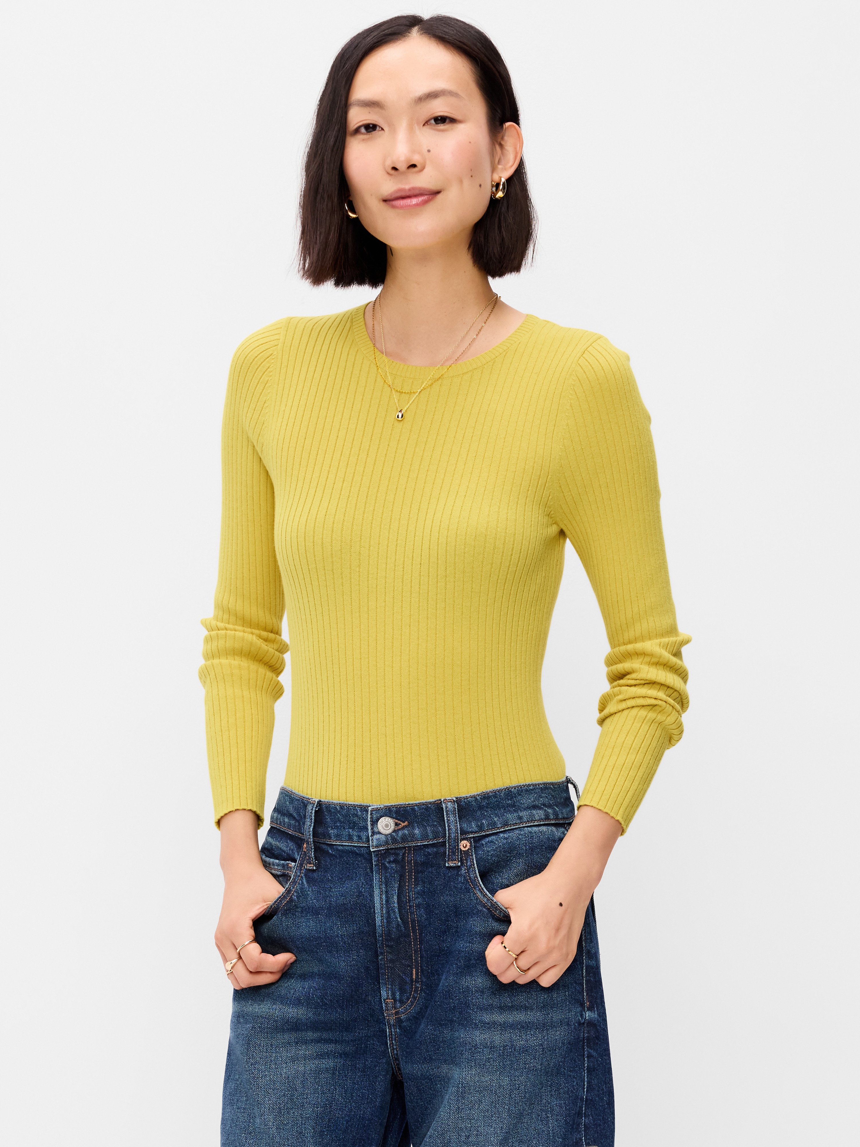 SoSoft Lite Crew-Neck Long-Sleeve Ribbed Sweater - Golden Glow - 1