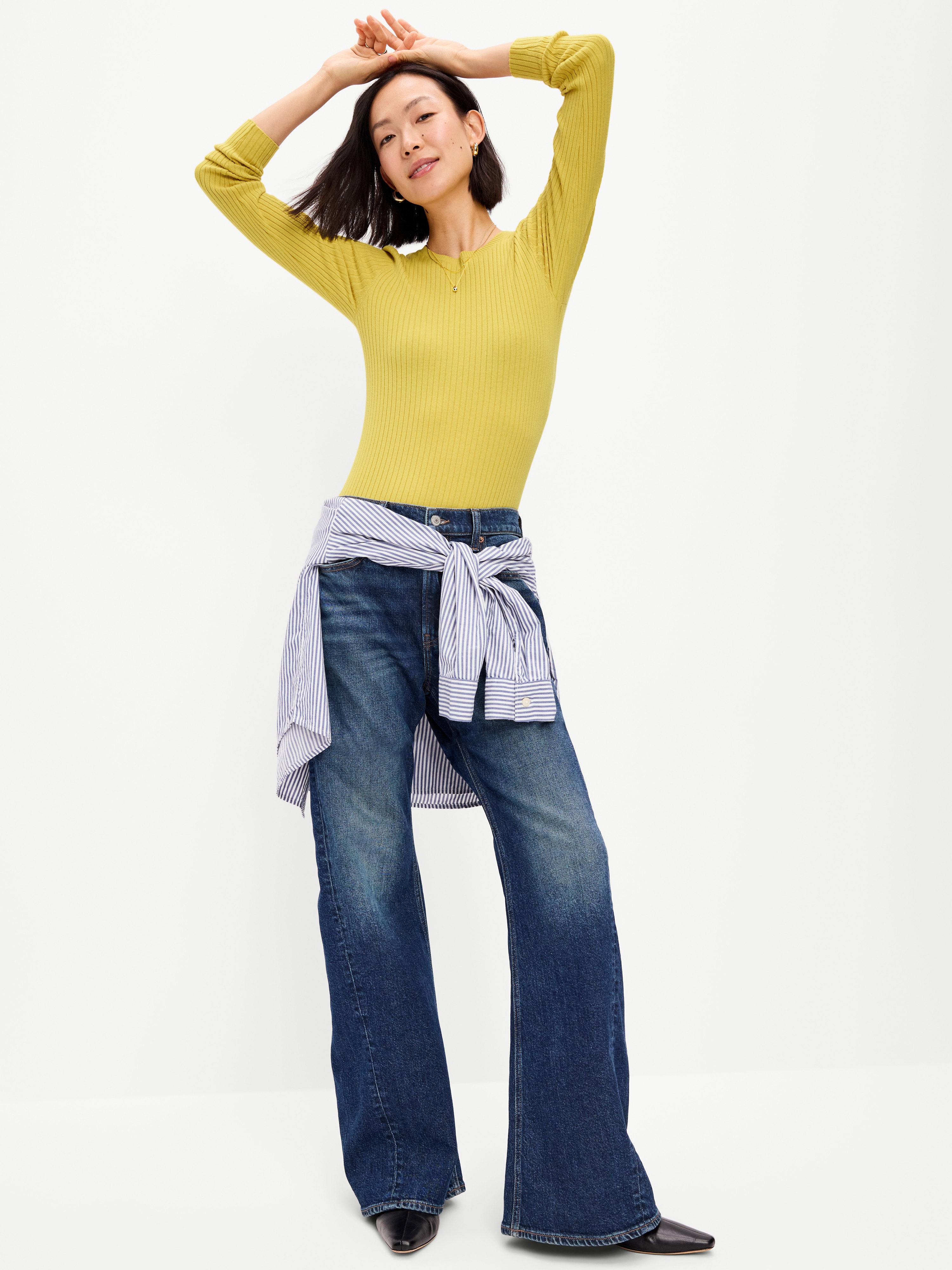 SoSoft Lite Crew-Neck Long-Sleeve Ribbed Sweater - Golden Glow - 3