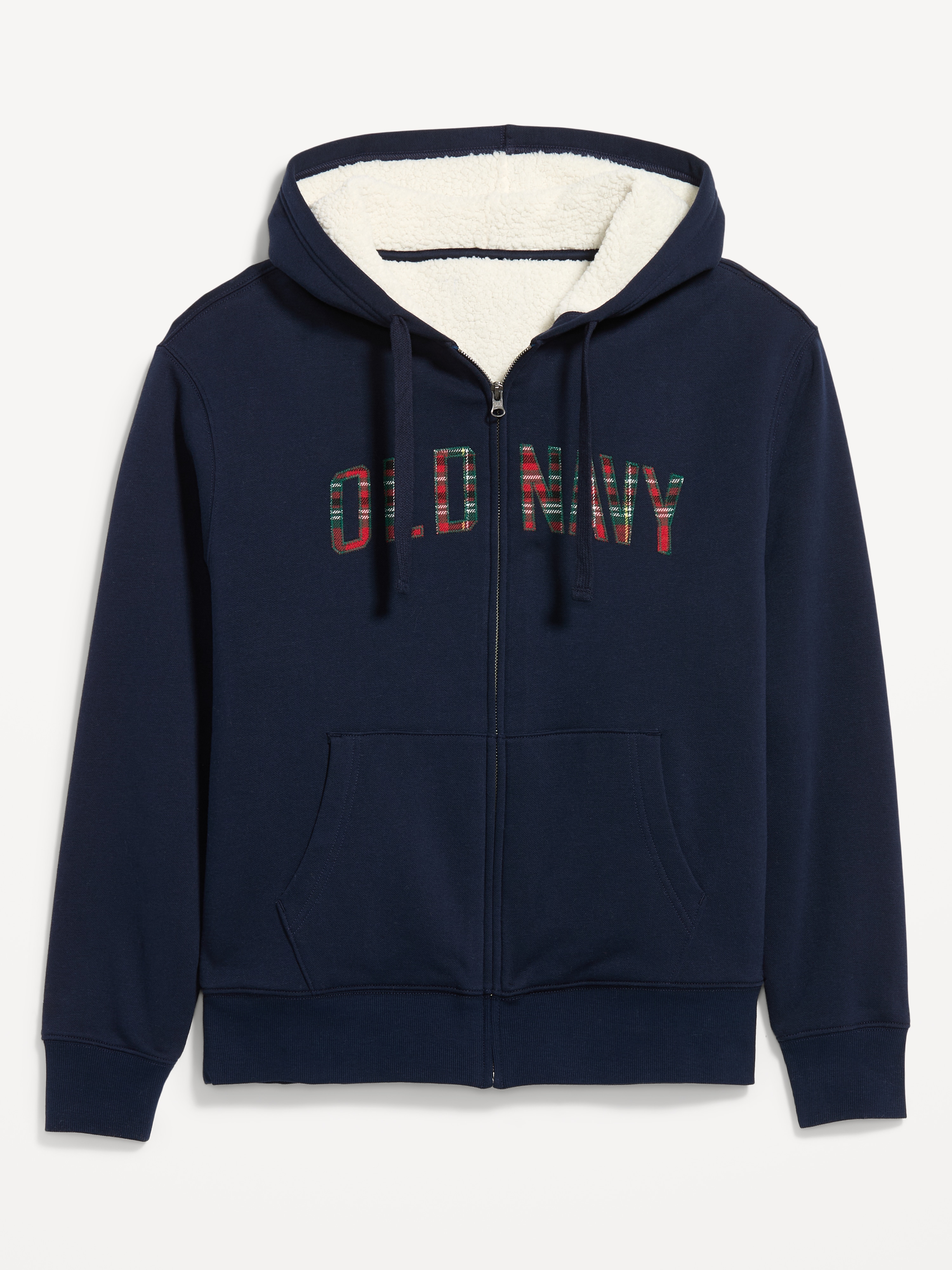 Sherpa-Lined Logo Graphic Full-Zip Hoodie - In the Navy - 4