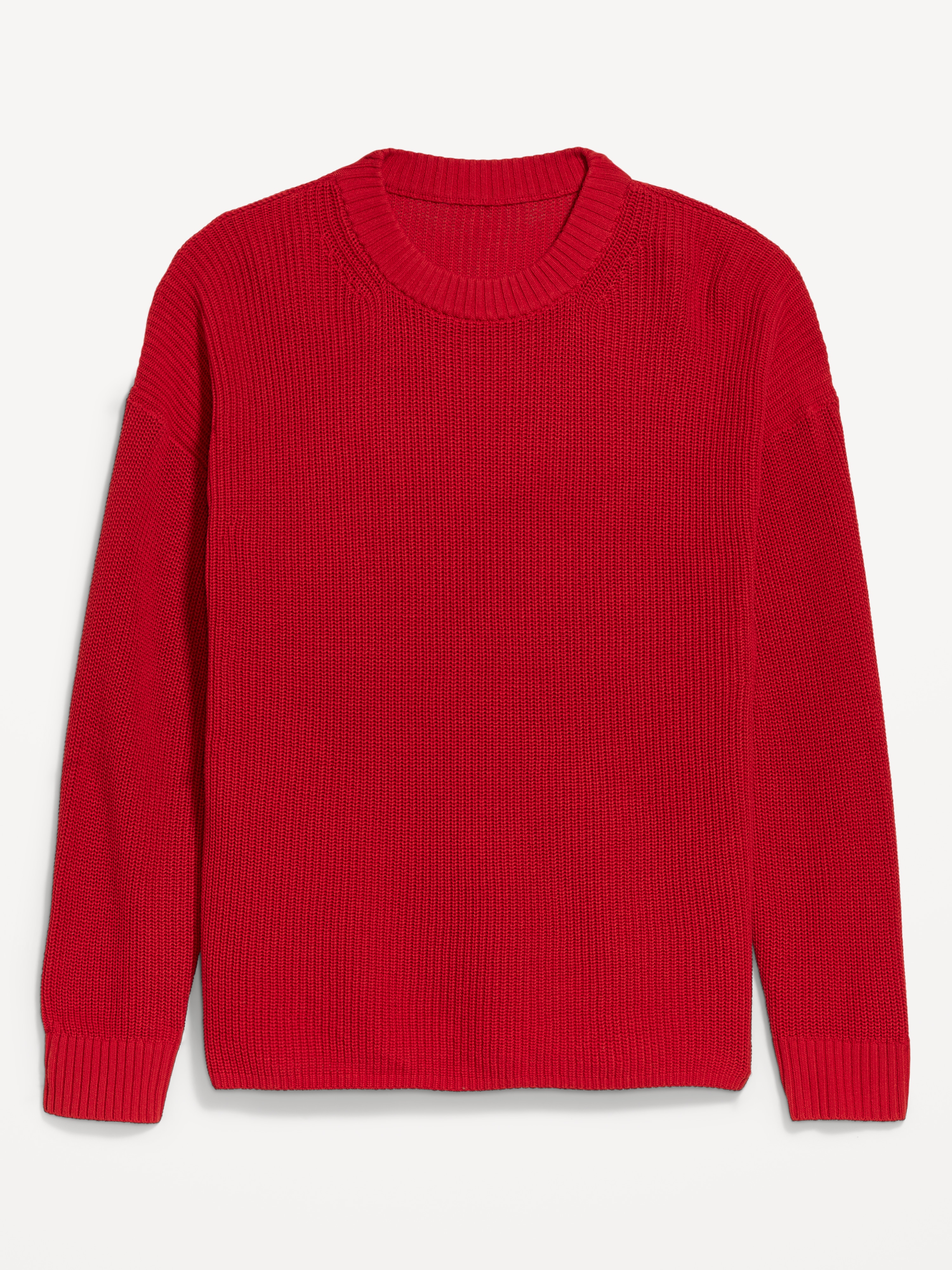 Seaside Cotton Shaker Oversized Tunic Sweater - Sour Cherry - 1