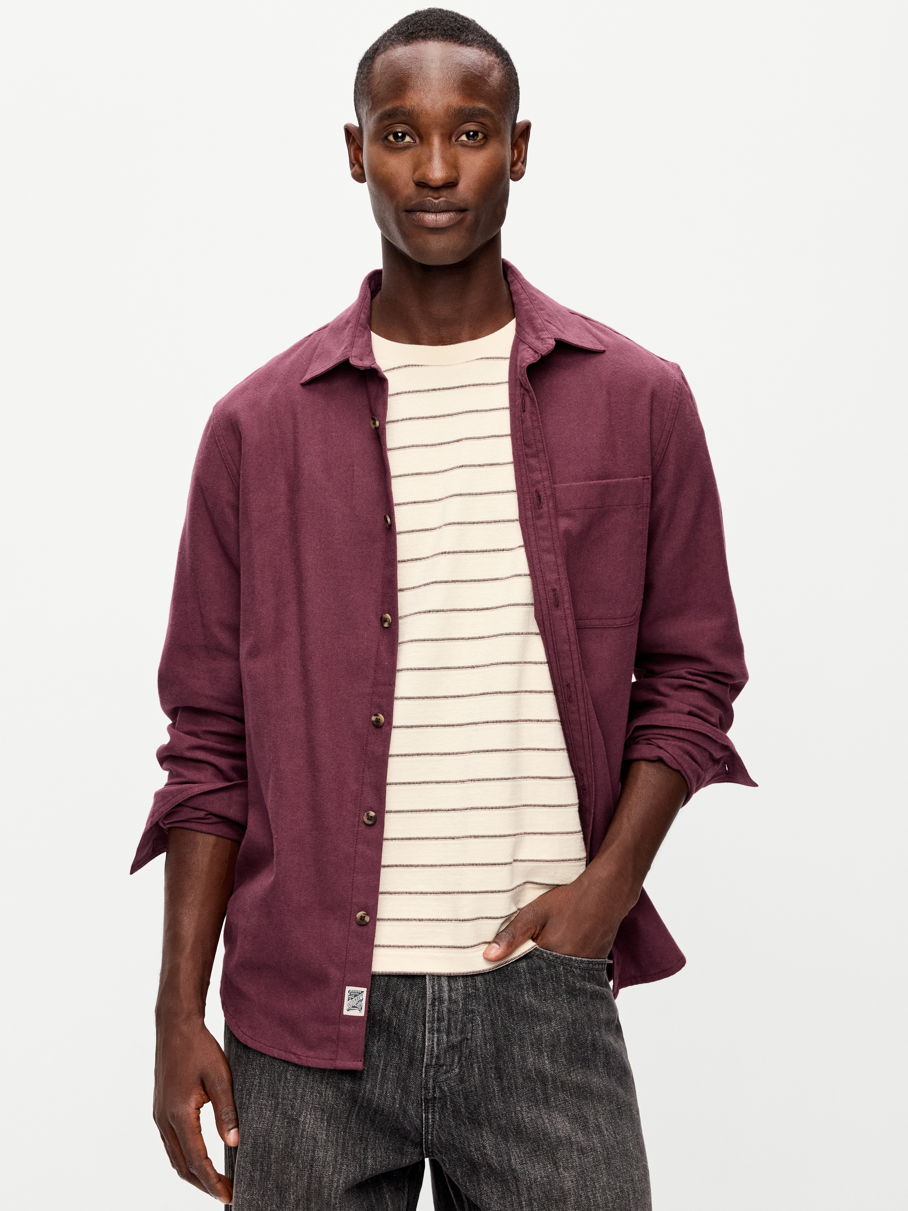 Relaxed Long-Sleeve Flannel Pocket Shirt - Ravenswood - 3