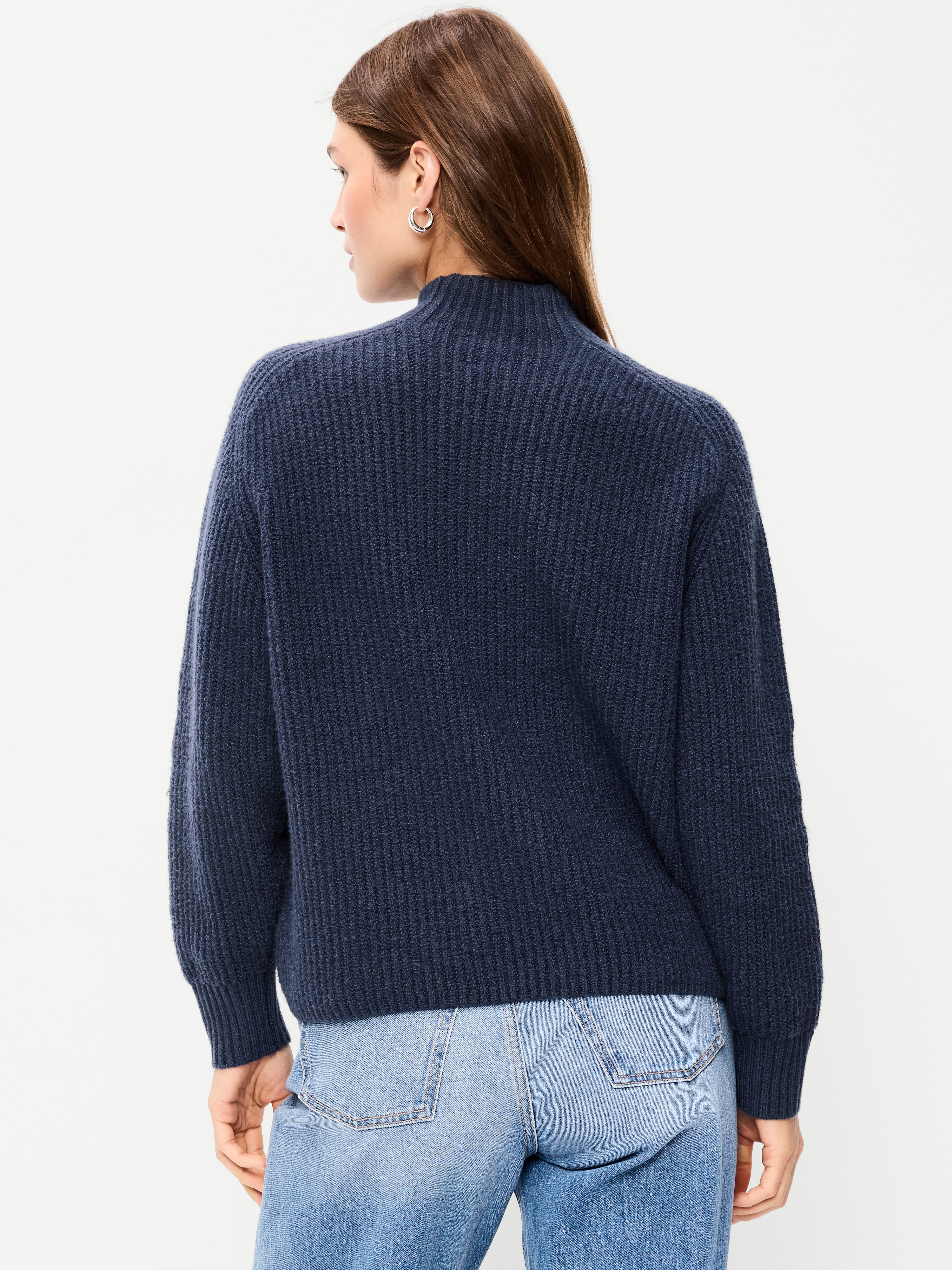 SoSoft Mock-Neck Shaker Sweater - Gothic Blue - 2