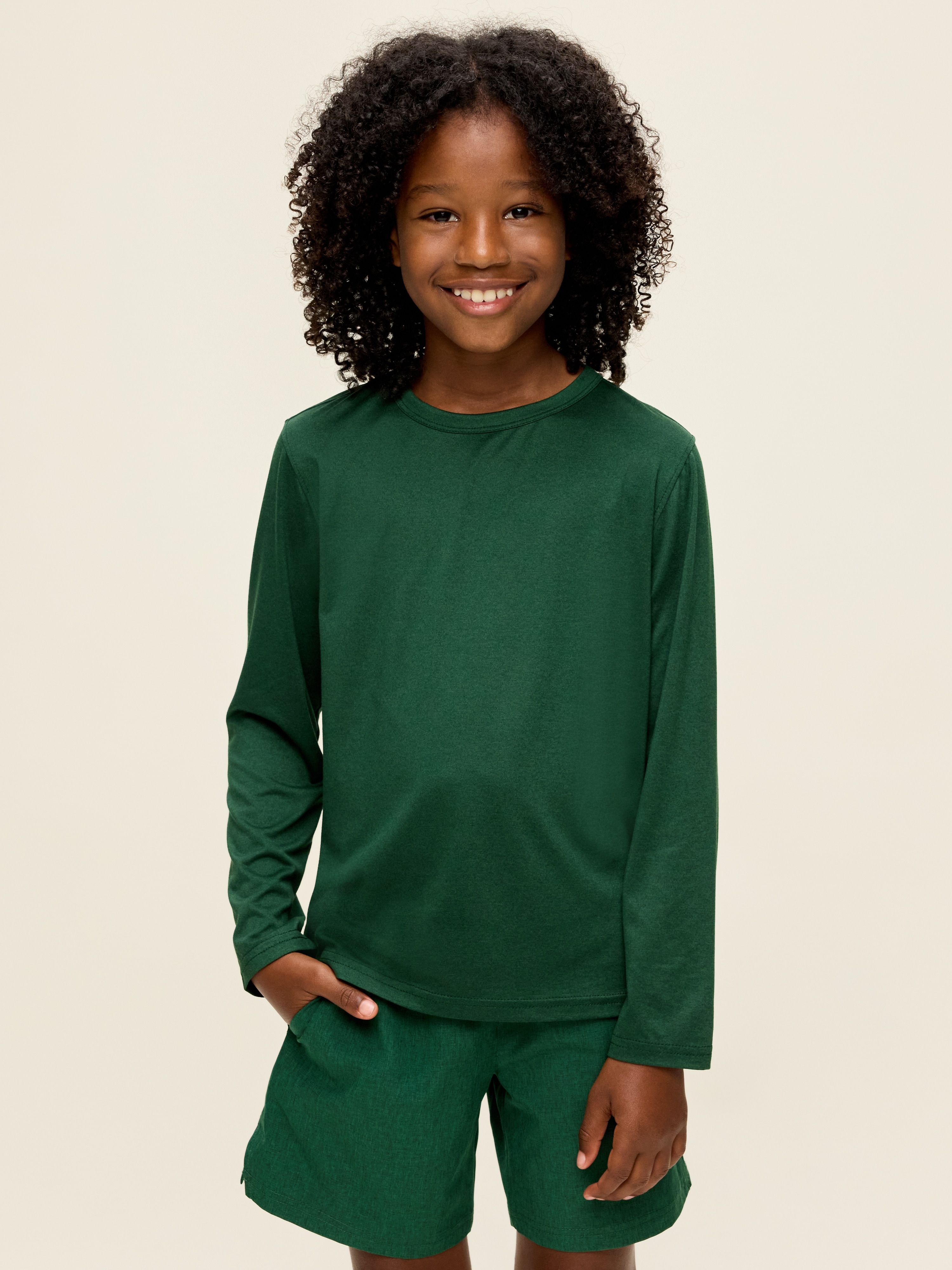 CloudMotion Long-Sleeve Performance T-Shirt for Boys - Field of Greens - 1