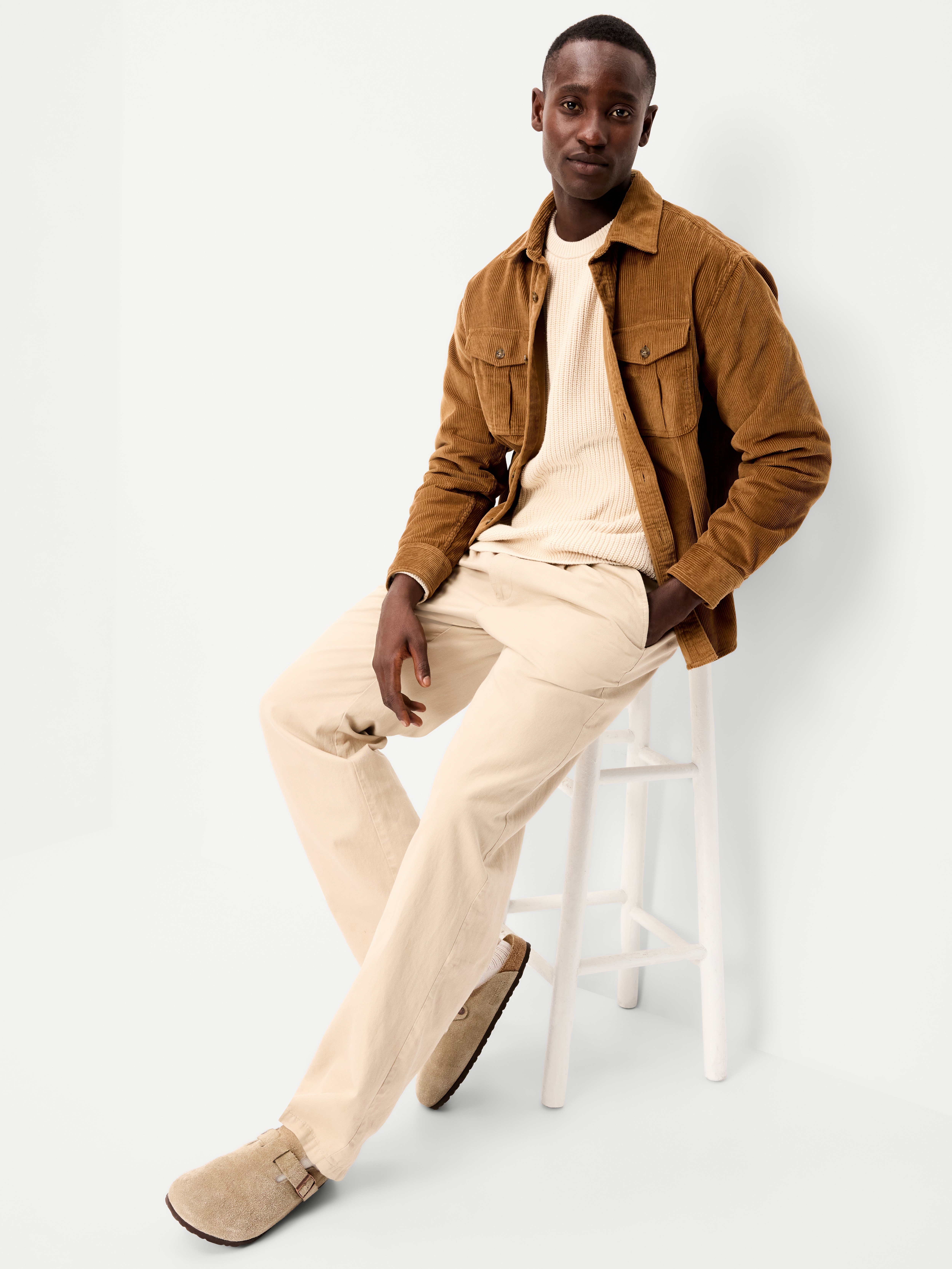 Loose Fit Long-Sleeve Corduroy Shirt - Doe A Deer - 3