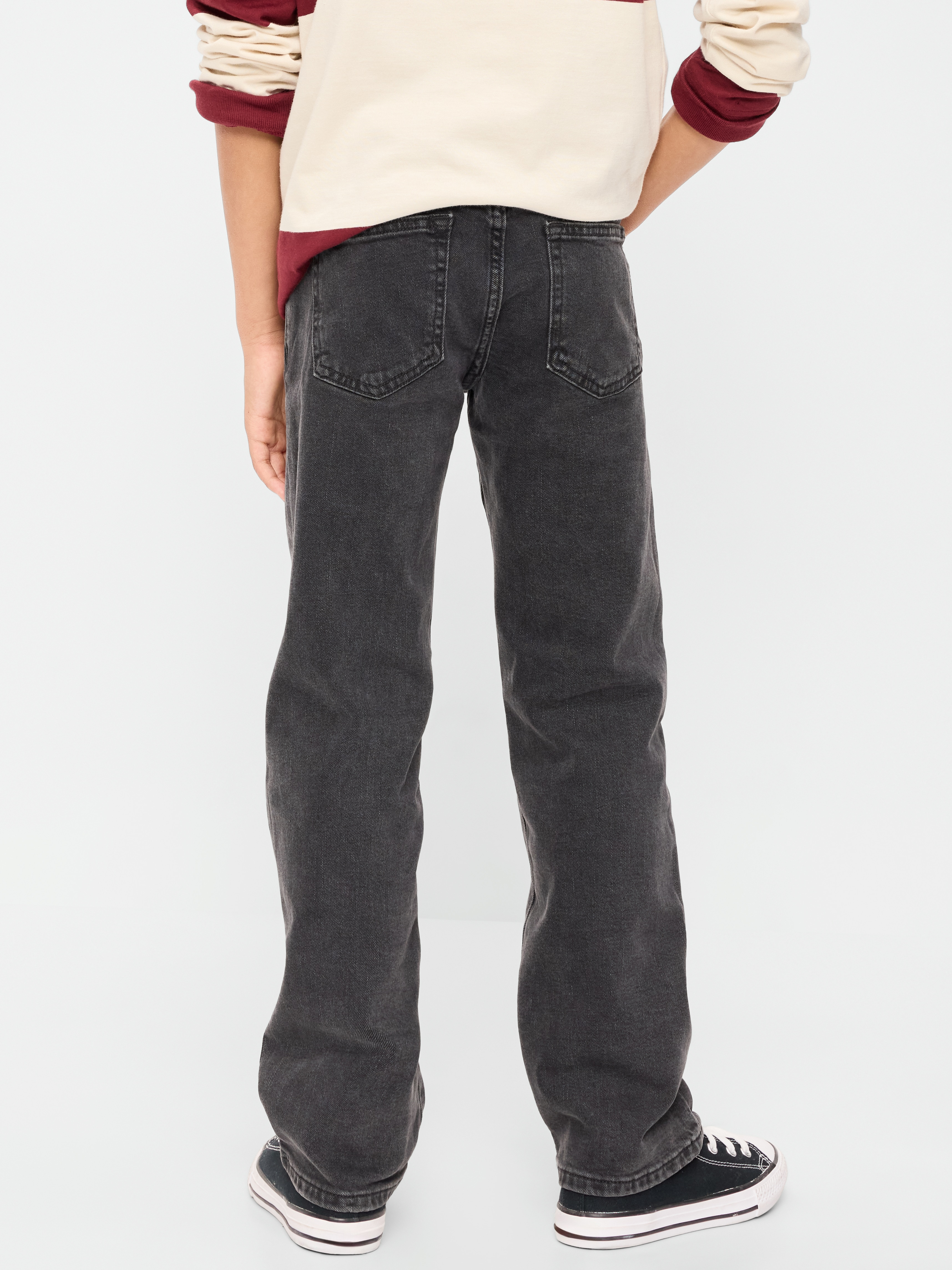 Straight-Leg Built-In Flex Jeans for Boys - Washed Black - 2