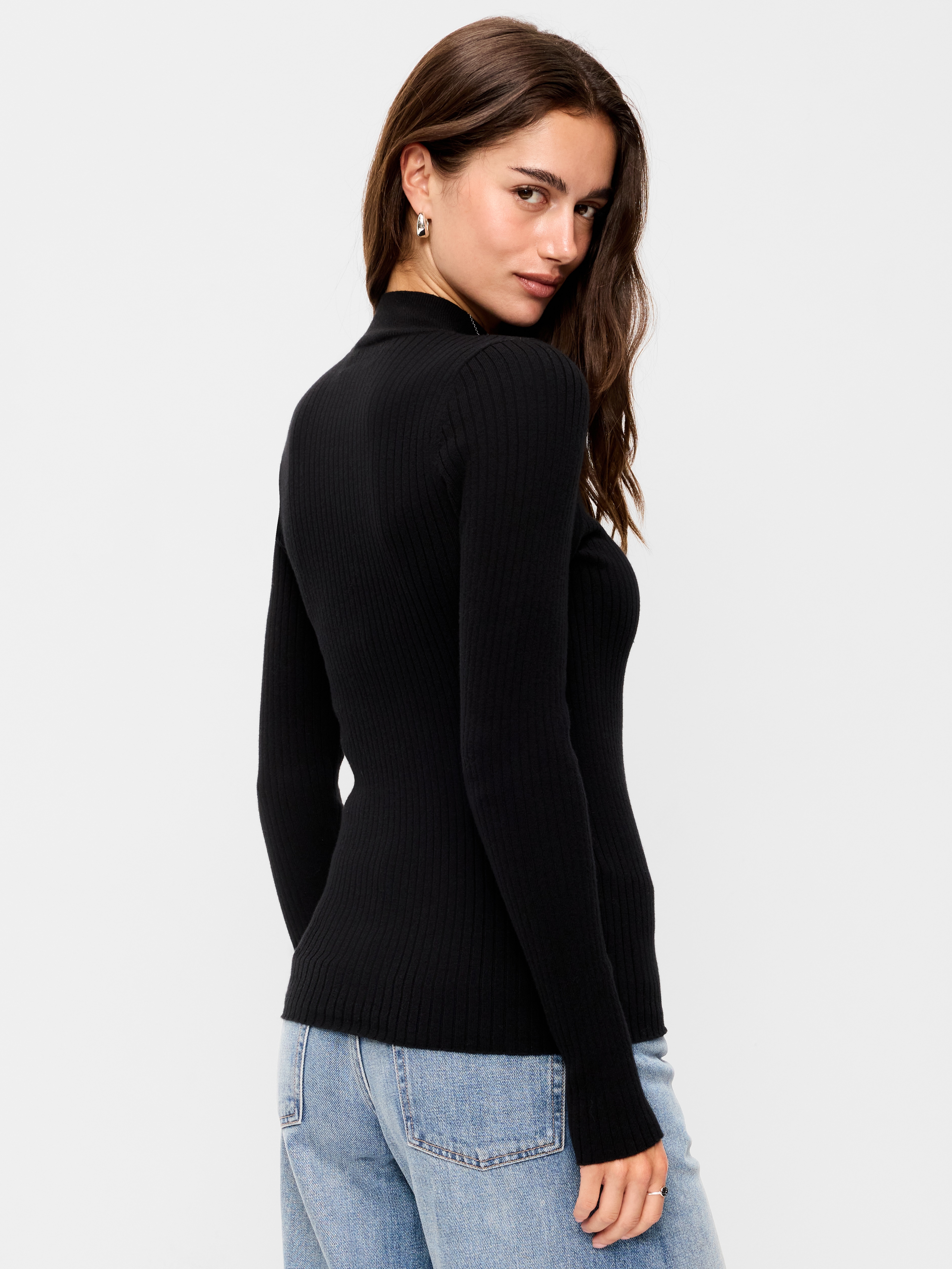 SoSoft Lite Ribbed Mock-Neck Sweater - Black Jack - 2