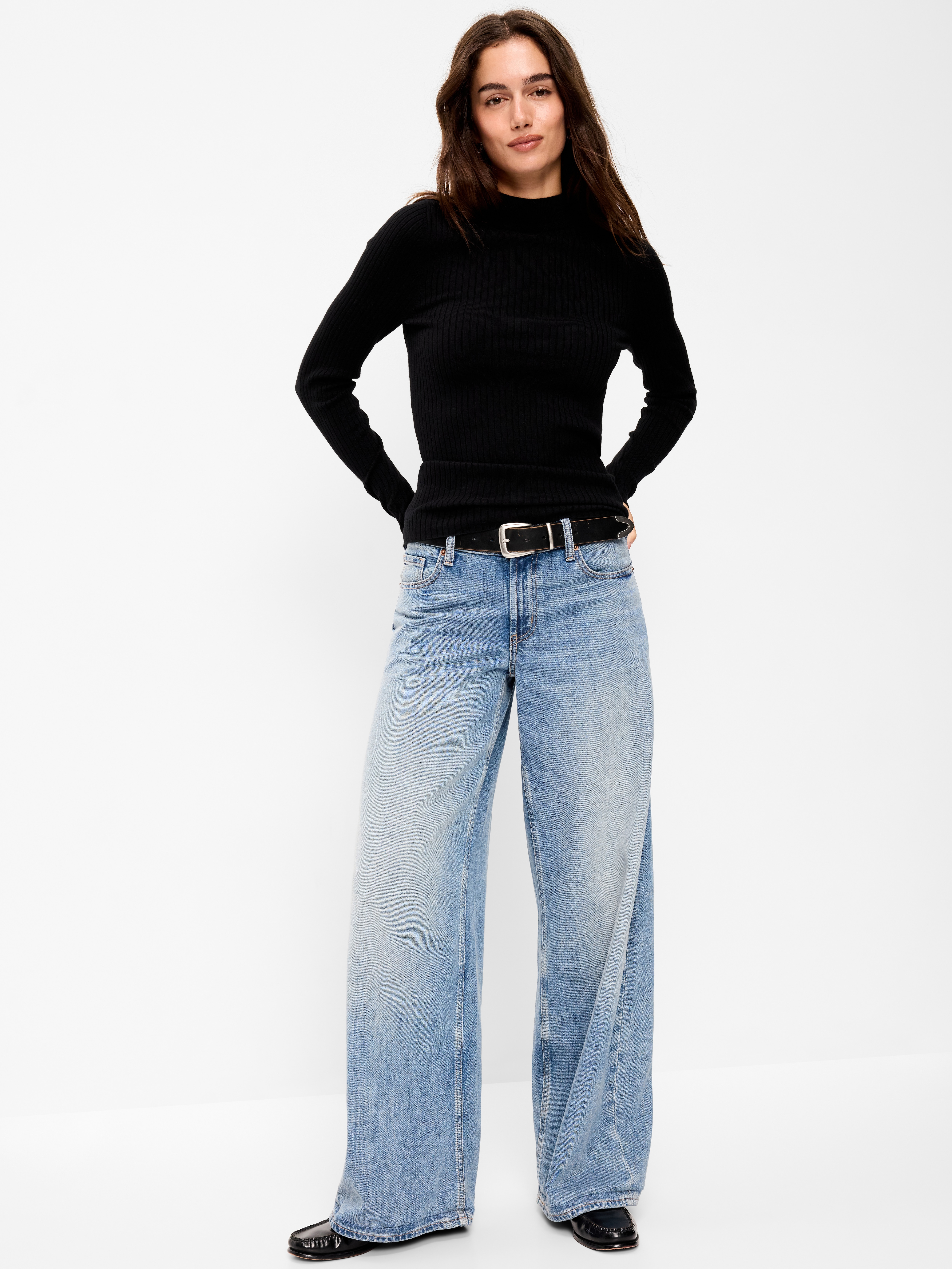 SoSoft Lite Ribbed Mock-Neck Sweater - Black Jack - 3