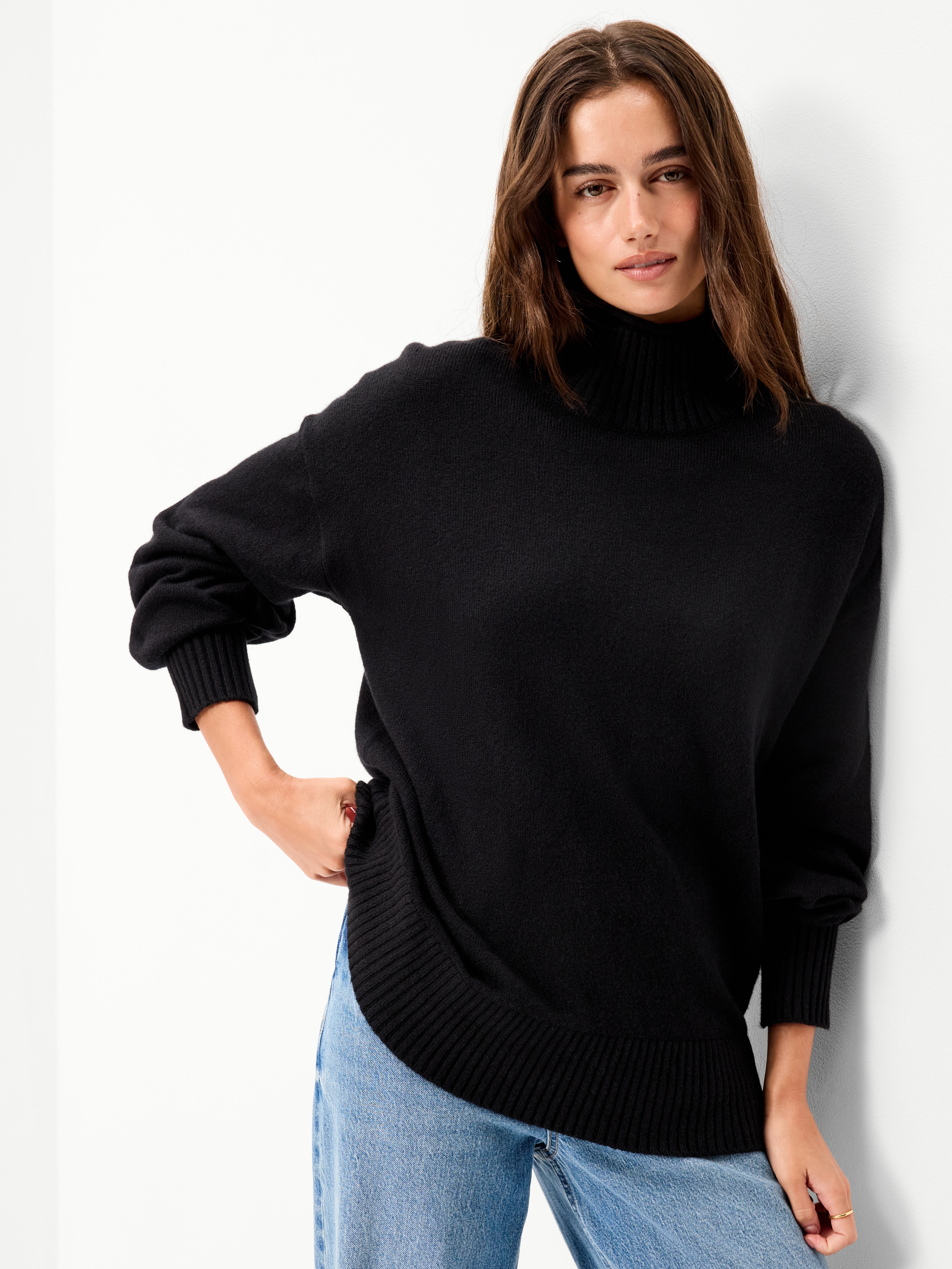 SoSoft Turtleneck Tunic Sweater - Black Jack - 1