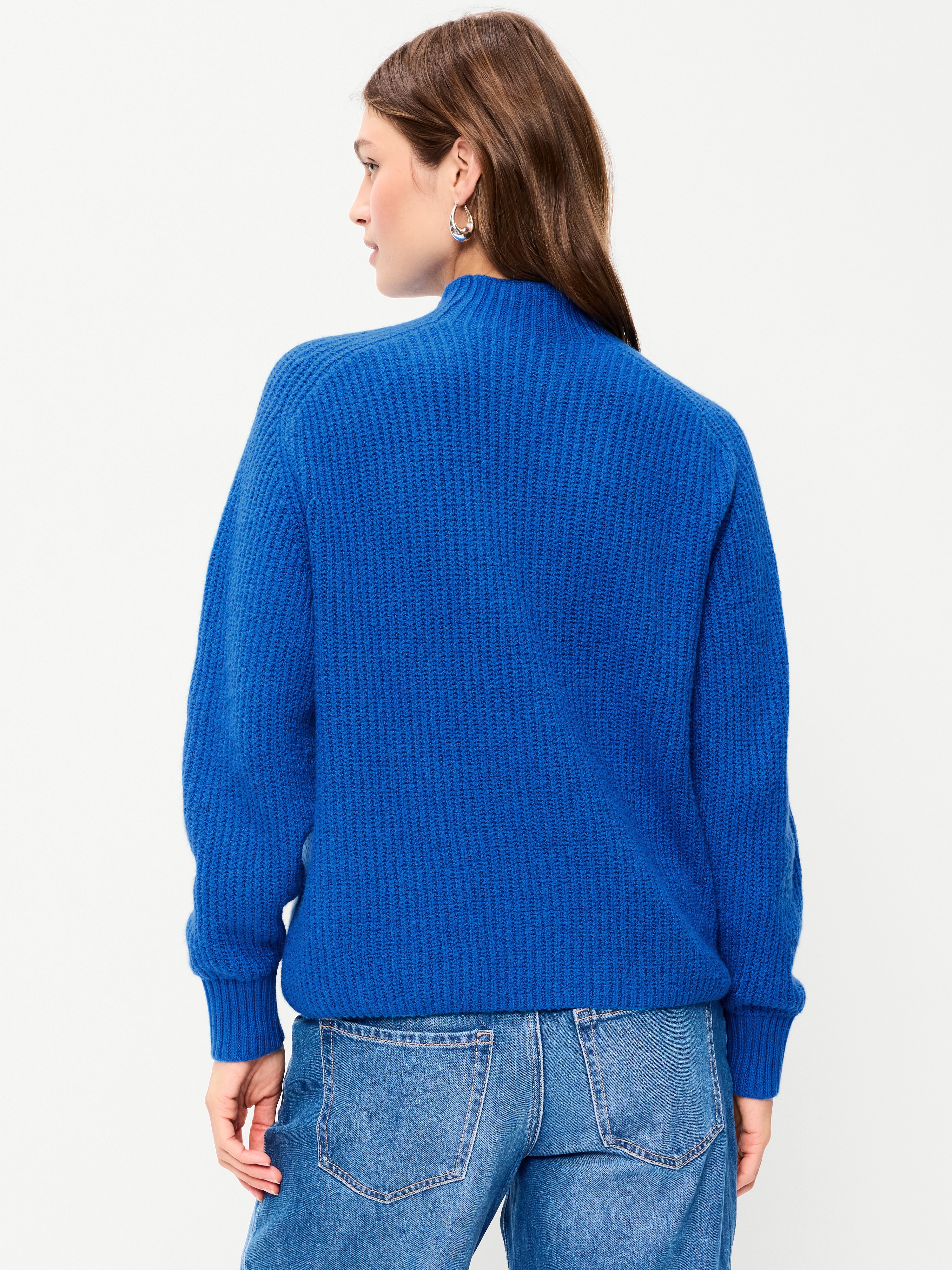 SoSoft Mock-Neck Shaker Sweater - Blue Moon - 2
