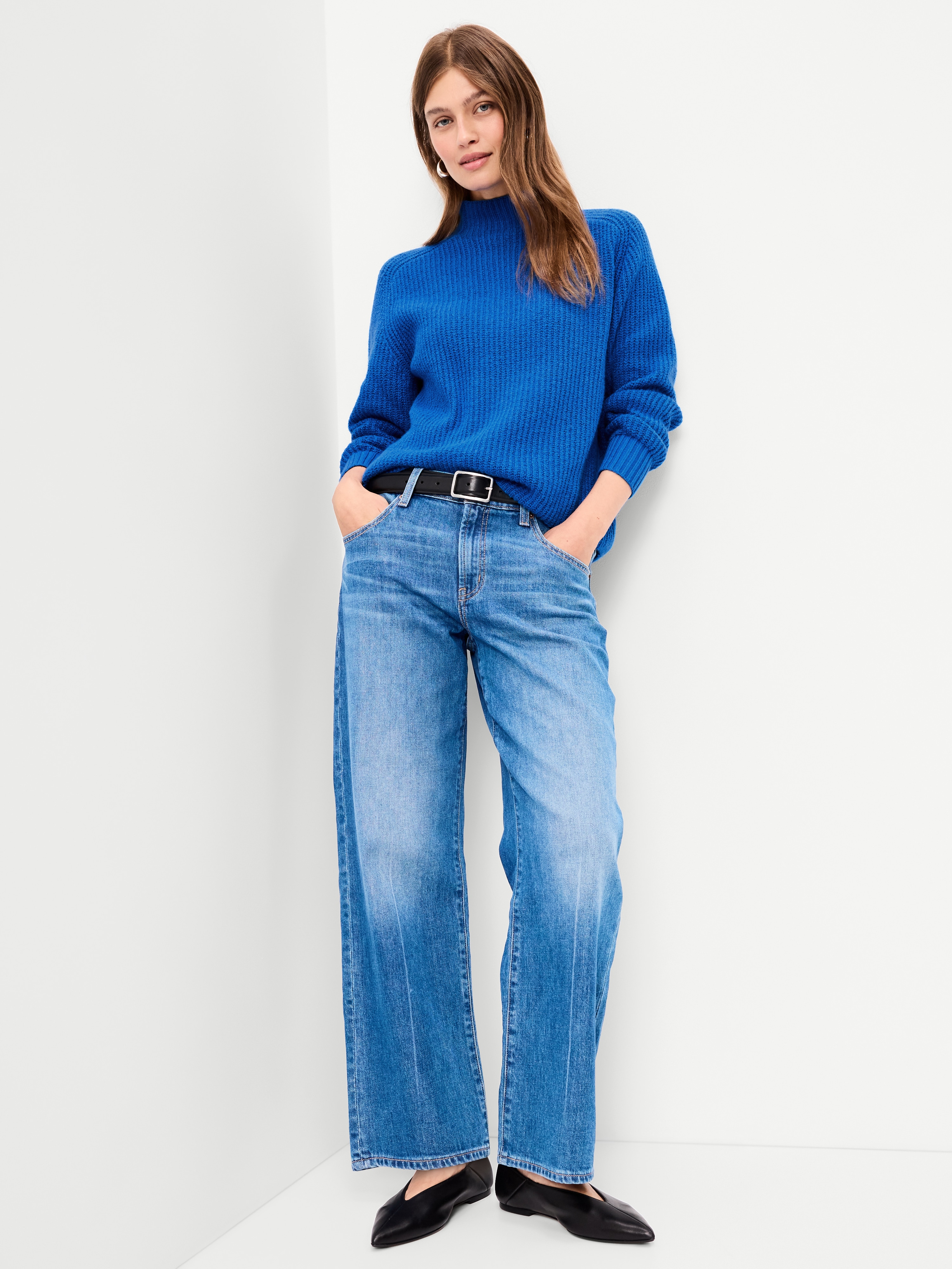 SoSoft Mock-Neck Shaker Sweater - Blue Moon - 3
