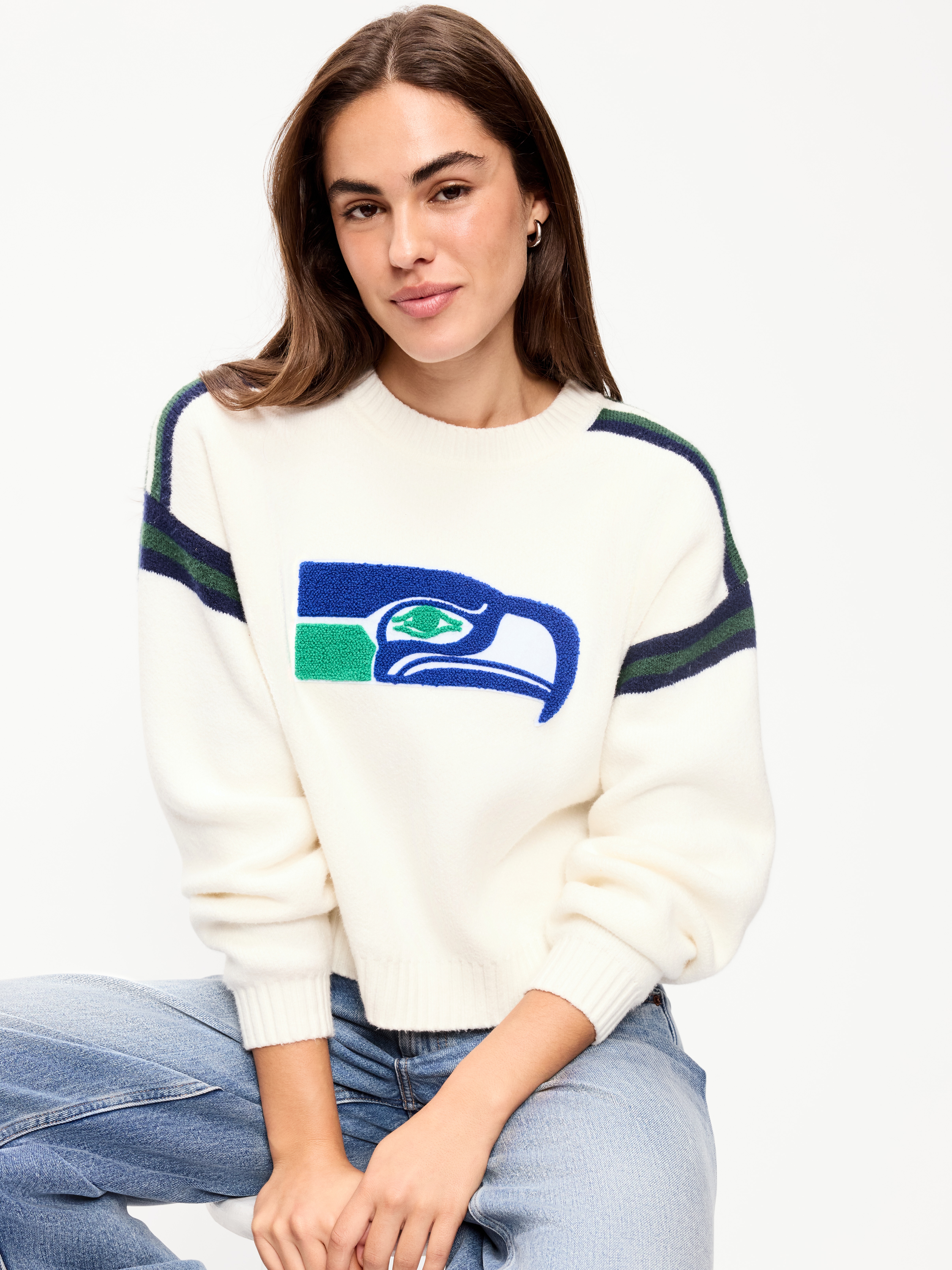 Buffalo Bills Cropped Sweater for Women - Seattle Seahawks - 1
