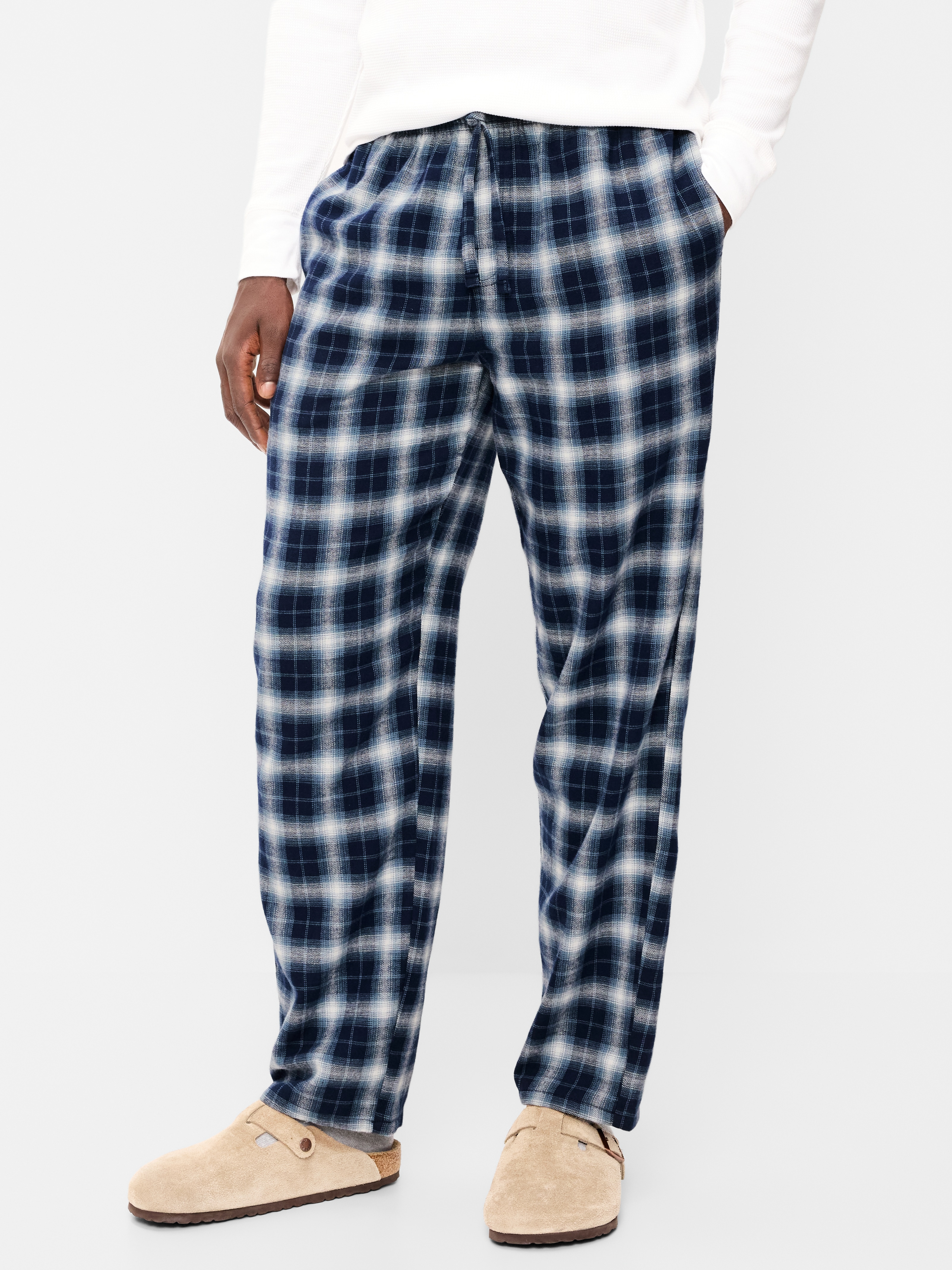 Flannel Pajama Pants - Blue Shadow Plaid - 1