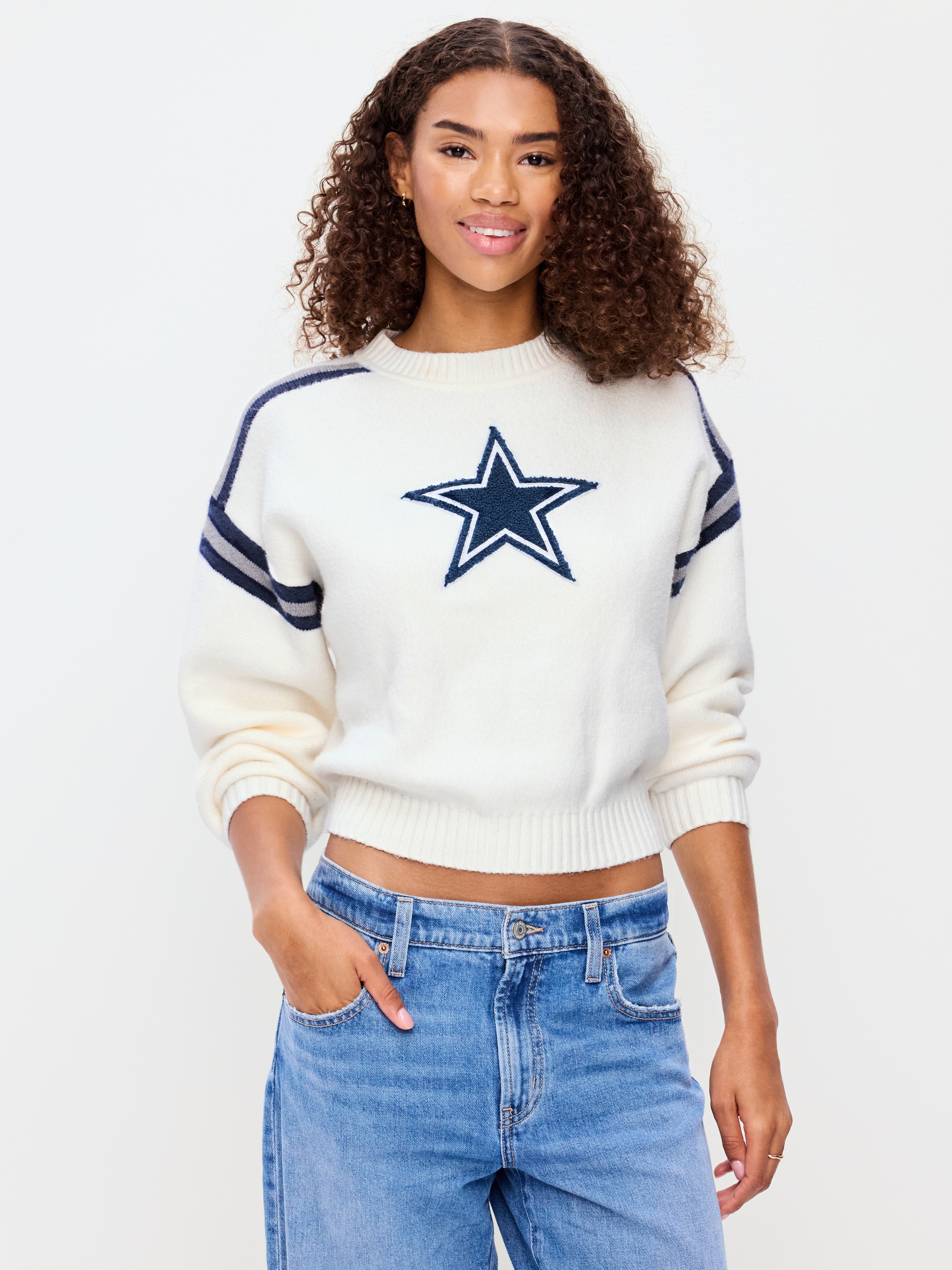 Buffalo Bills Cropped Sweater for Women - Dallas Cowboys - 1