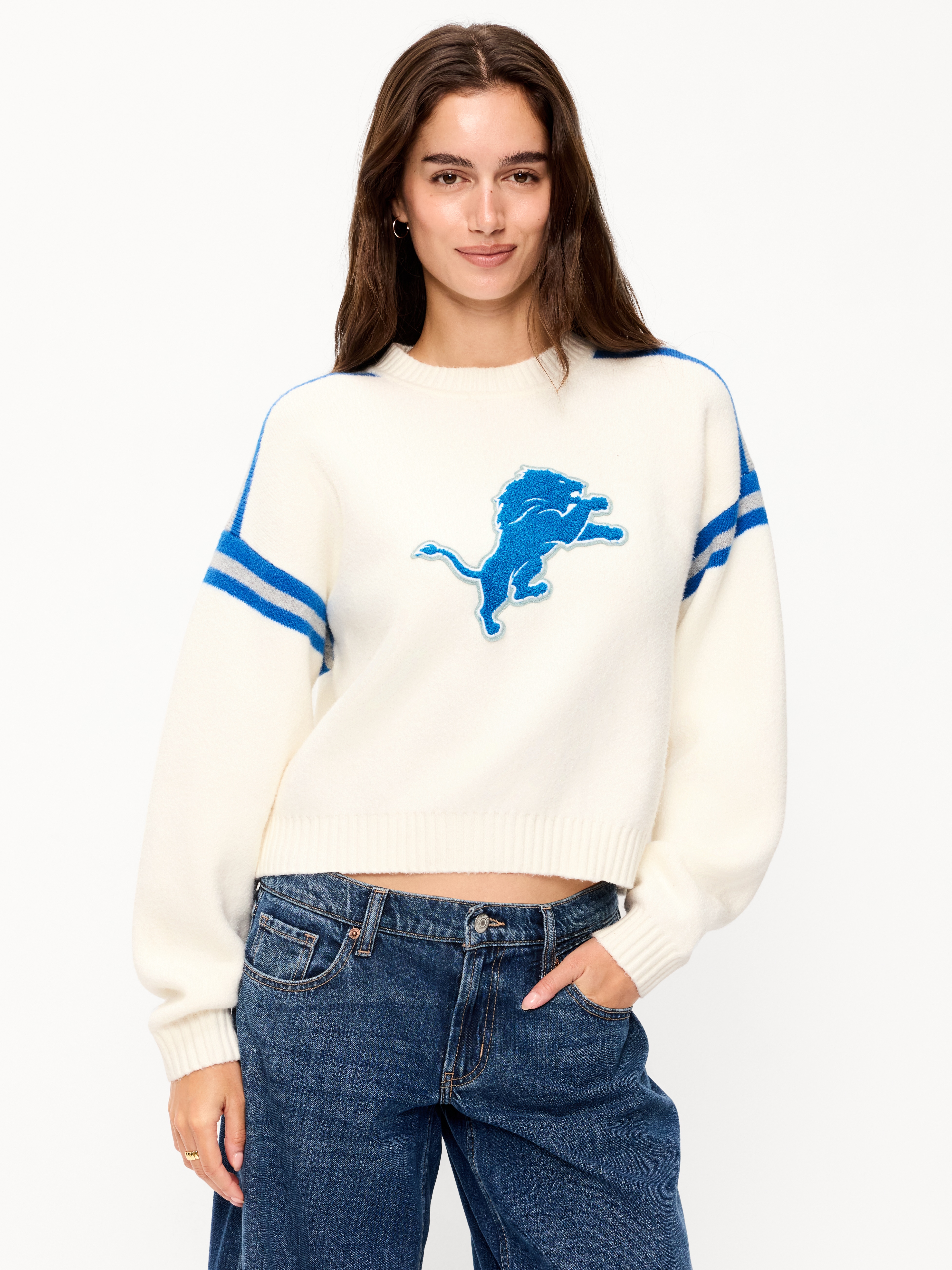 Buffalo Bills Cropped Sweater for Women - Detroit Lions - 1