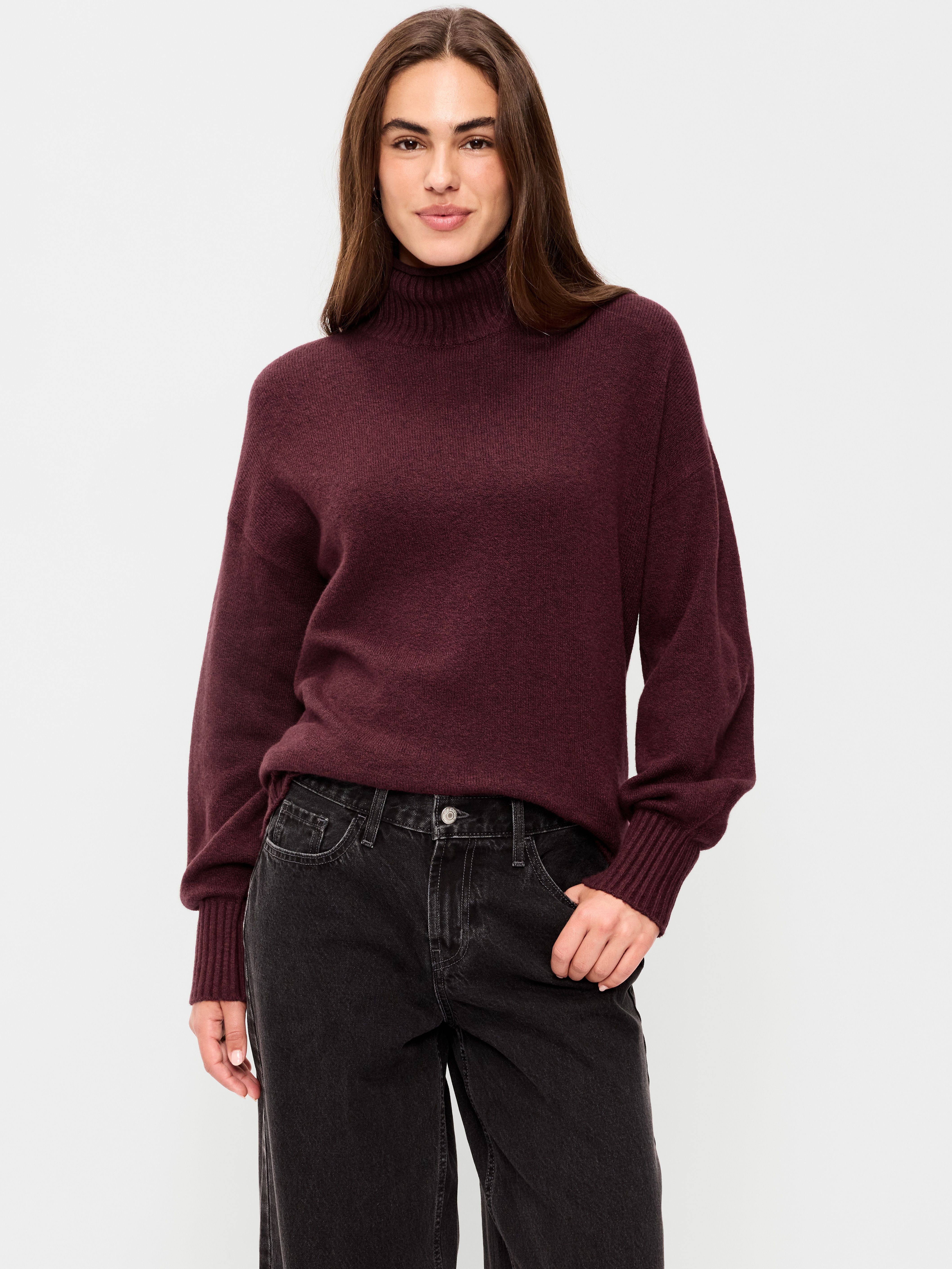 SoSoft Turtleneck Tunic Sweater - Clove - 1