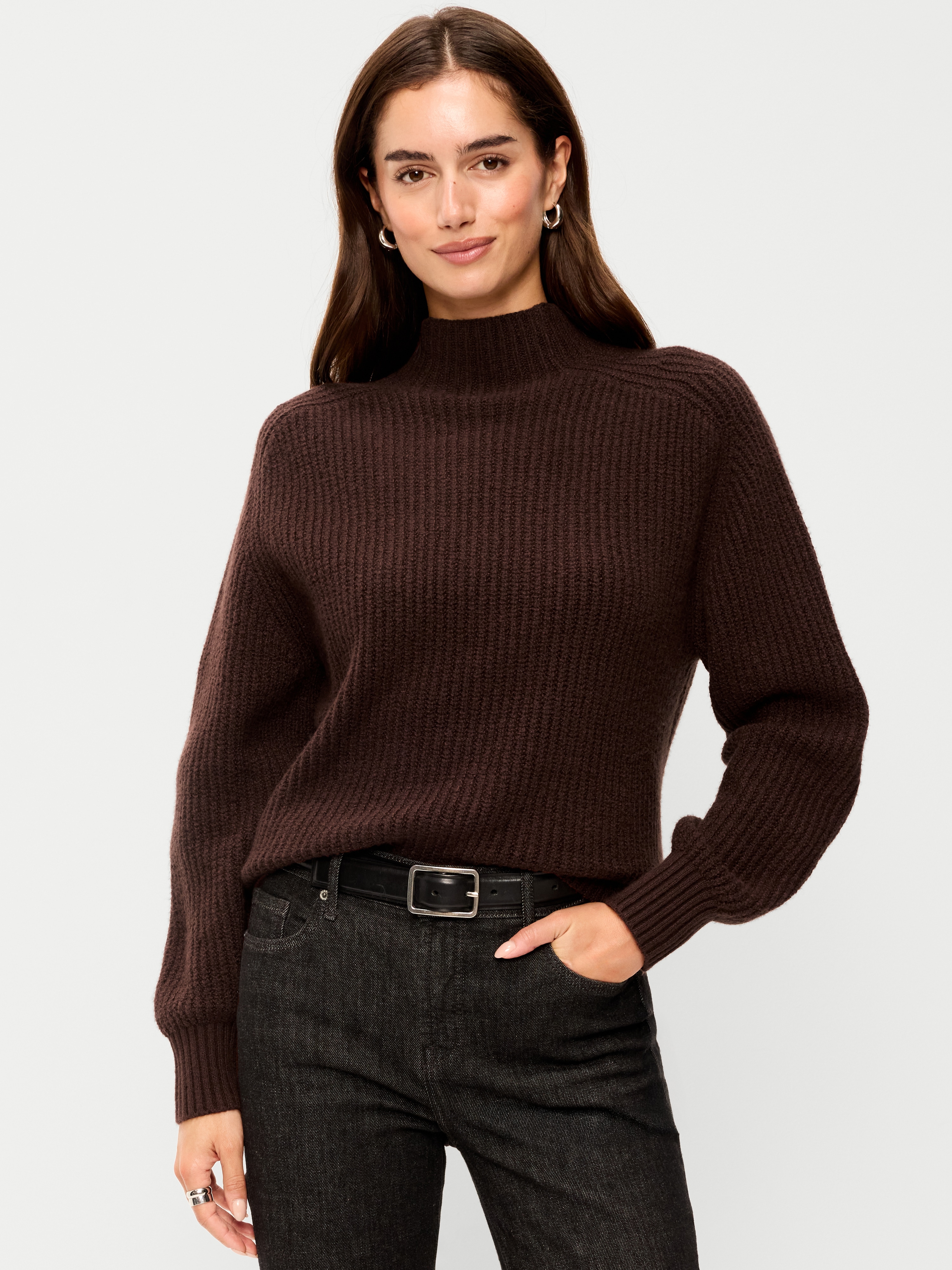 SoSoft Mock-Neck Shaker Sweater - Earthen - 1