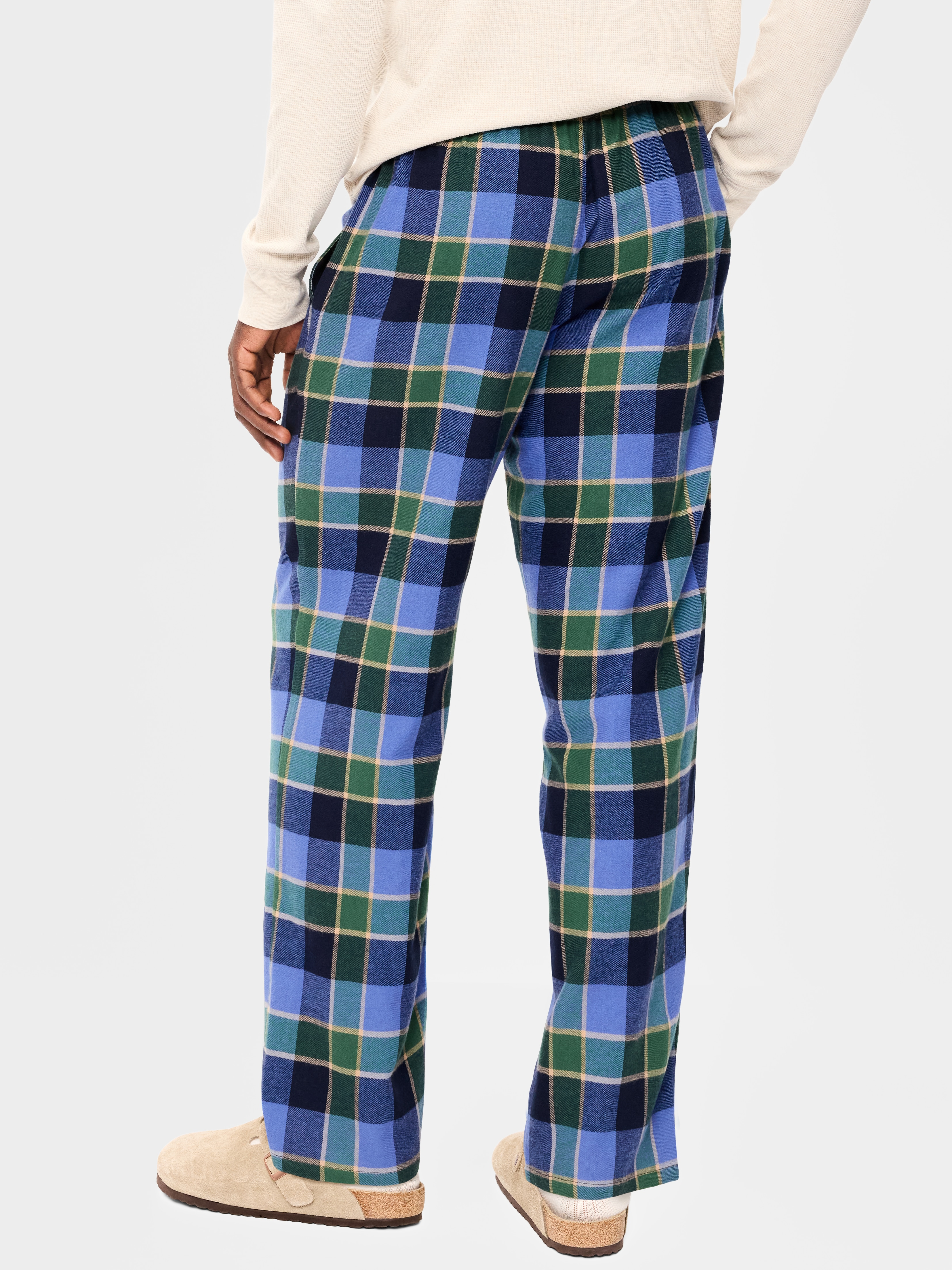 Flannel Pajama Pants - Green/Blue Plaid - 2