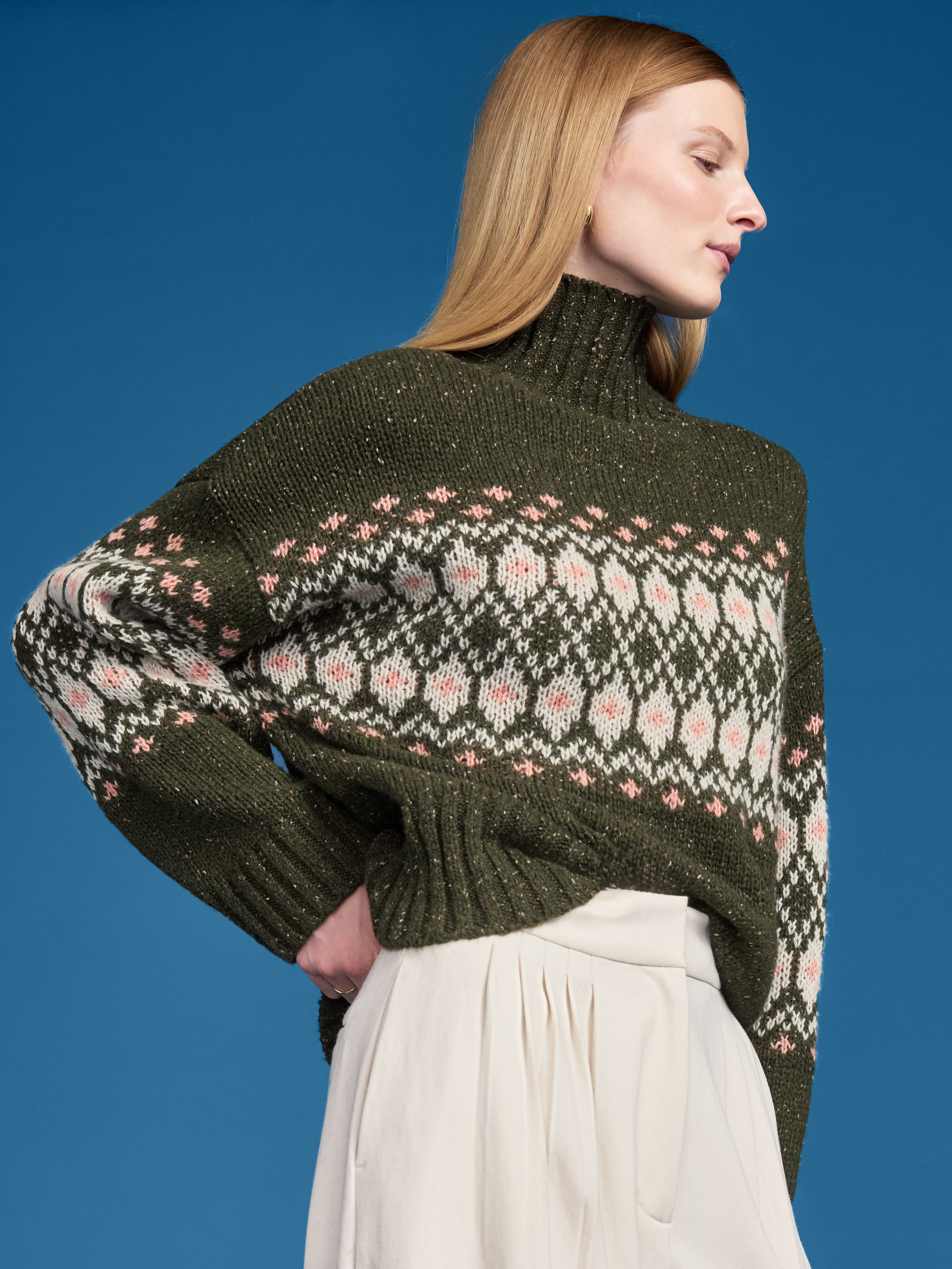 Old Navy x Altuzarra Fair Isle Mock-Neck Sweater - Hearthwood - 1