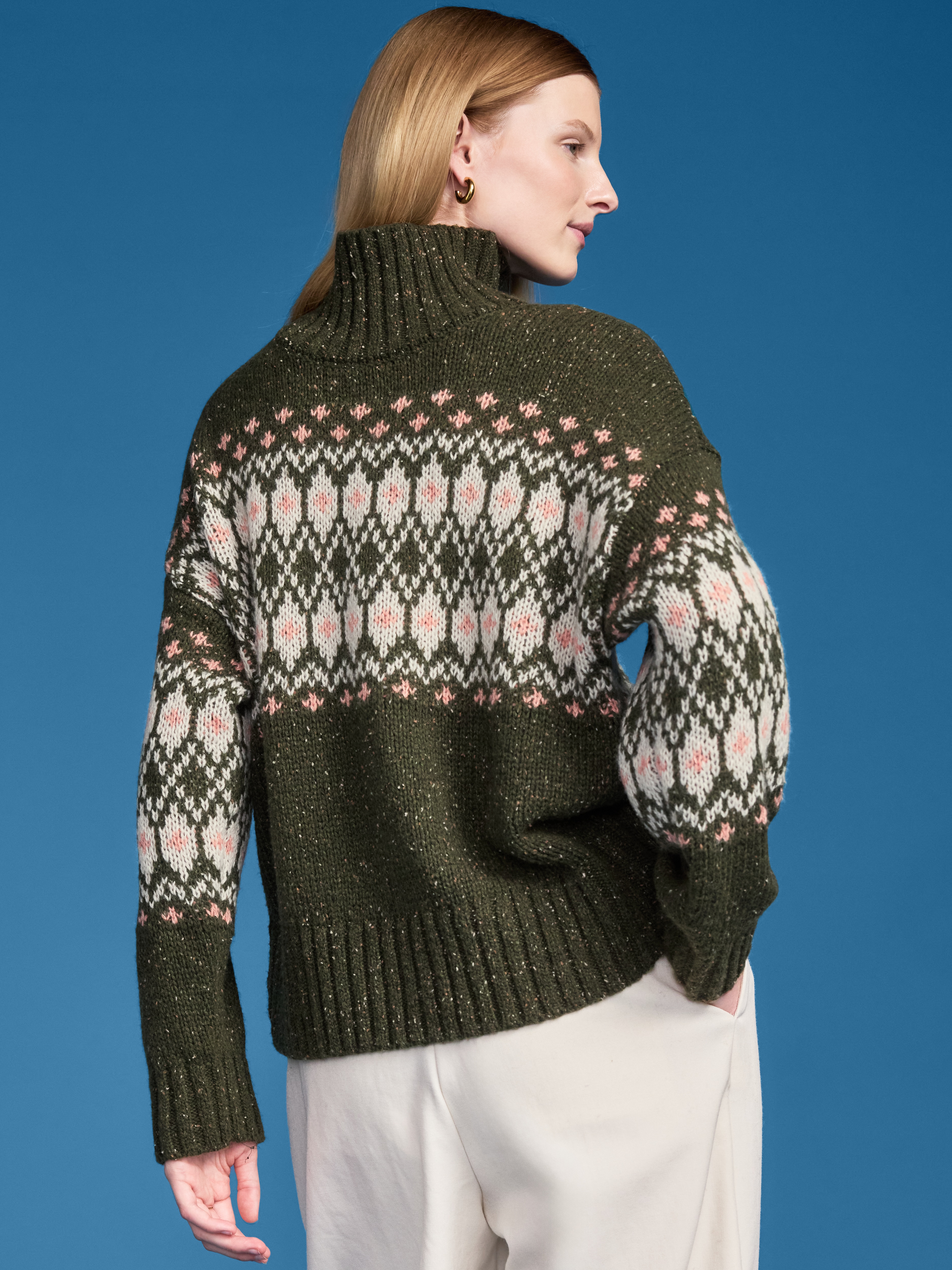 Old Navy x Altuzarra Fair Isle Mock-Neck Sweater - Hearthwood - 2