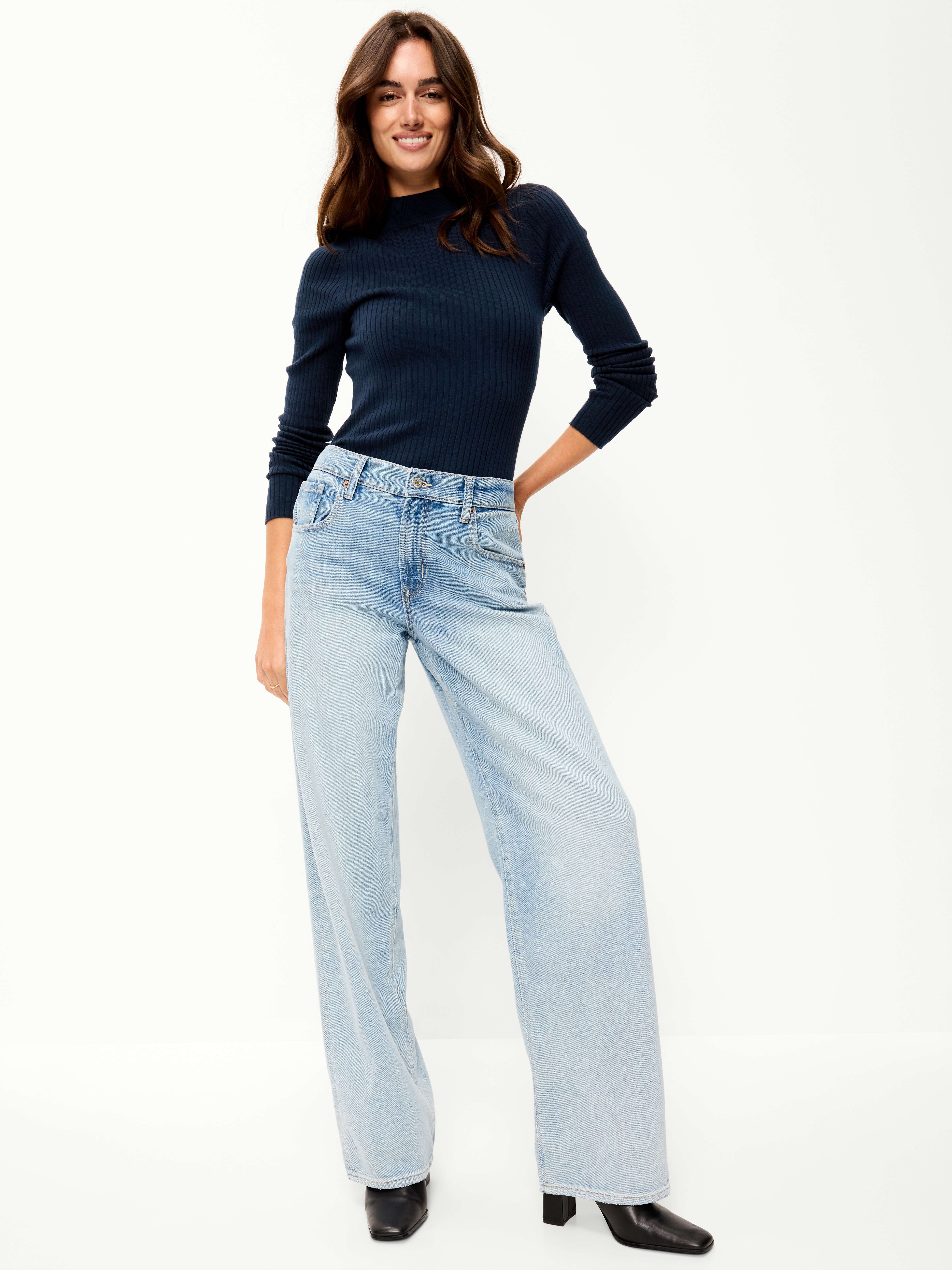 SoSoft Lite Ribbed Mock-Neck Sweater - Arctic Depth - 3