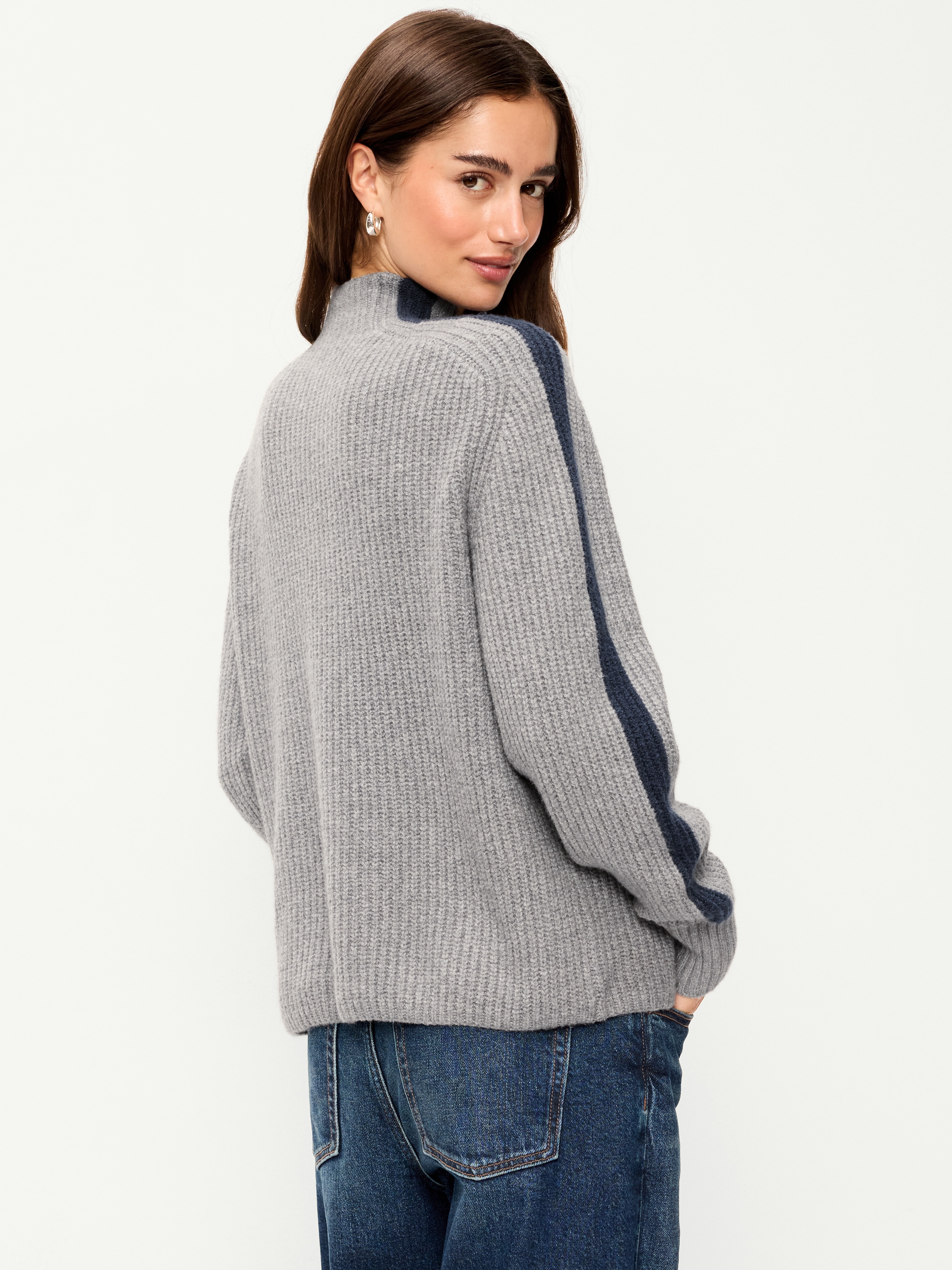 SoSoft Mock-Neck Shaker Sweater - Heather Gray - 2