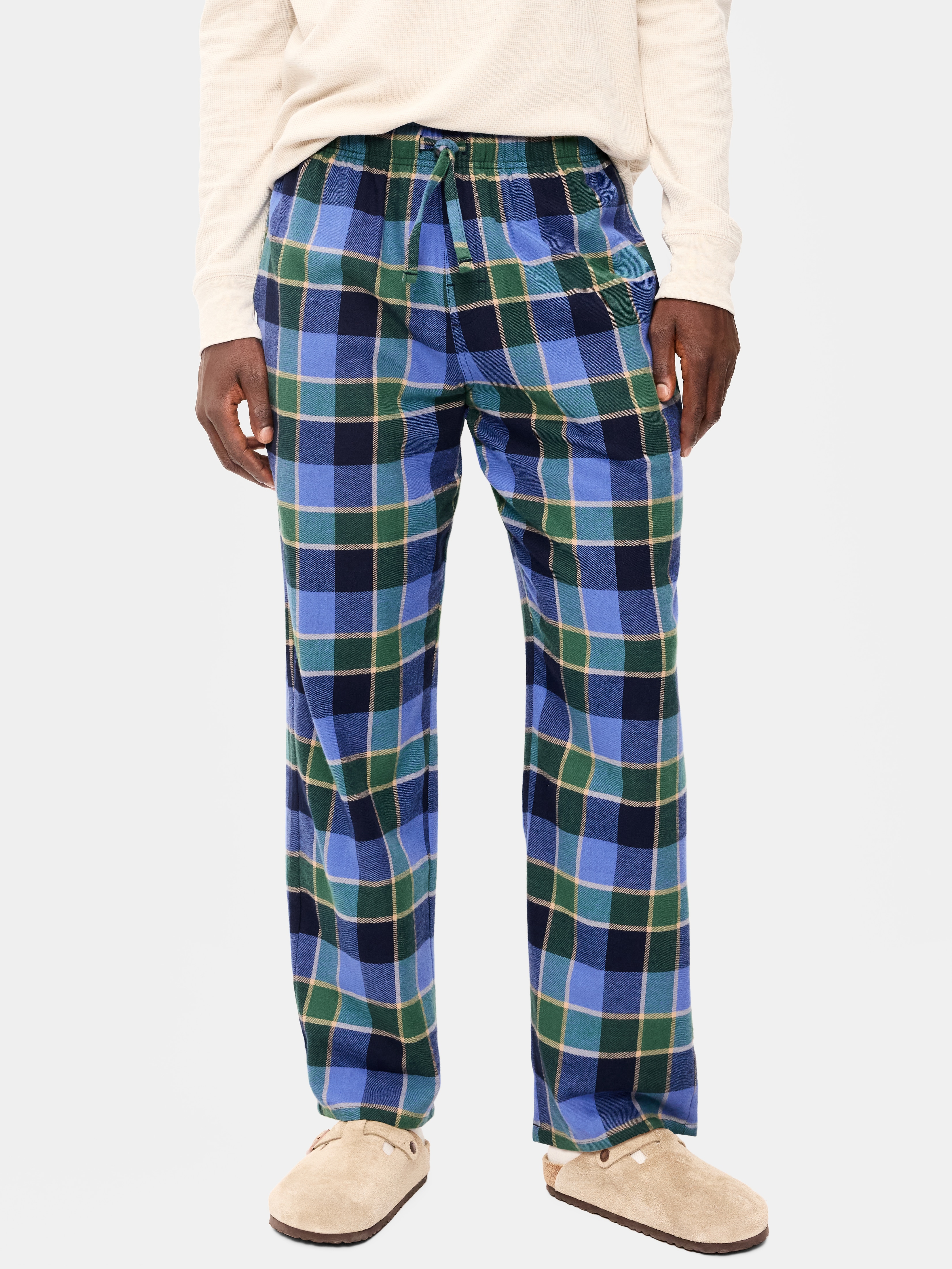 Flannel Pajama Pants - Green/Blue Plaid - 1