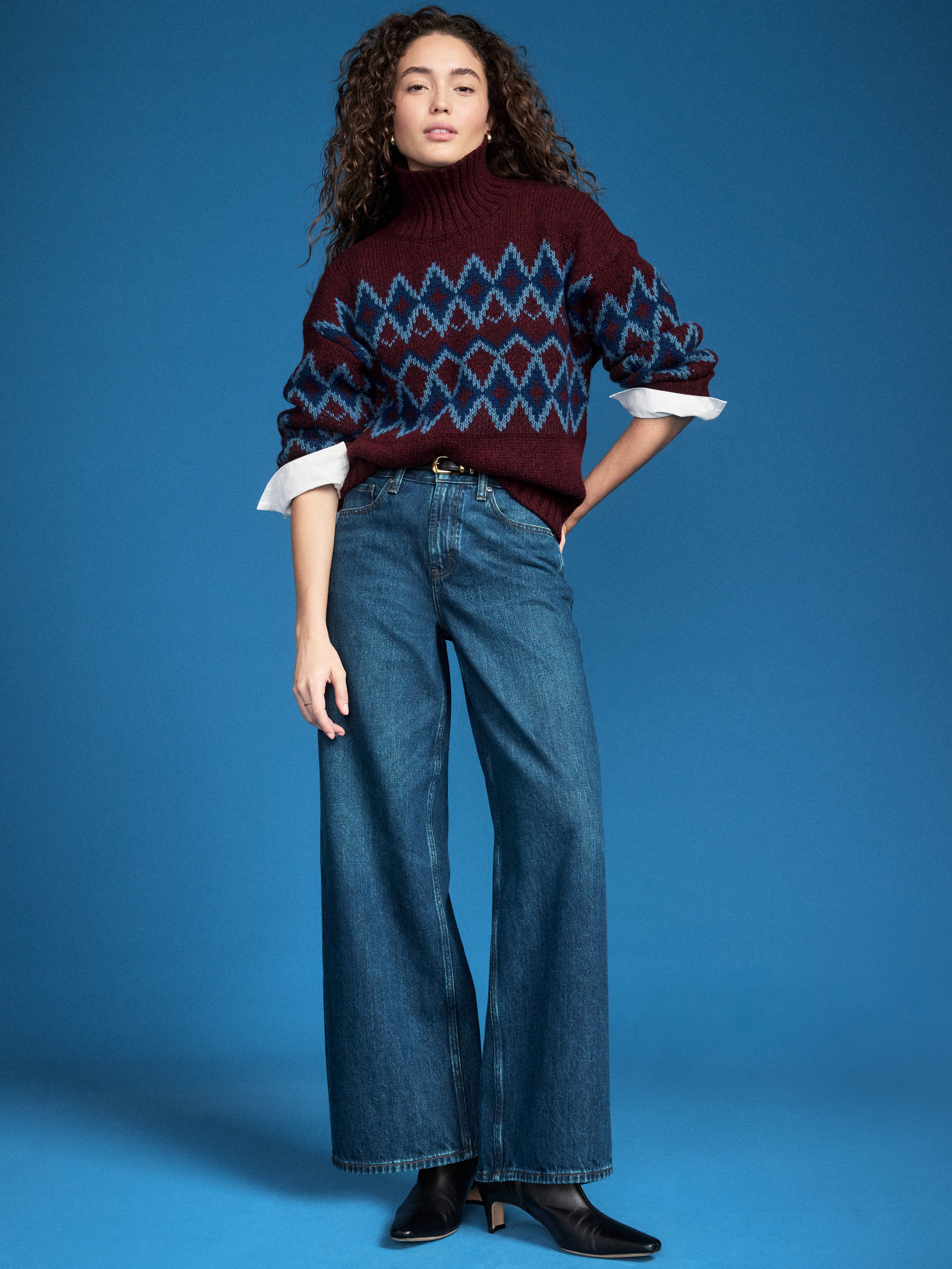 Old Navy x Altuzarra High-Waisted Baggy Wide-Leg Jeans - Indigo - 1