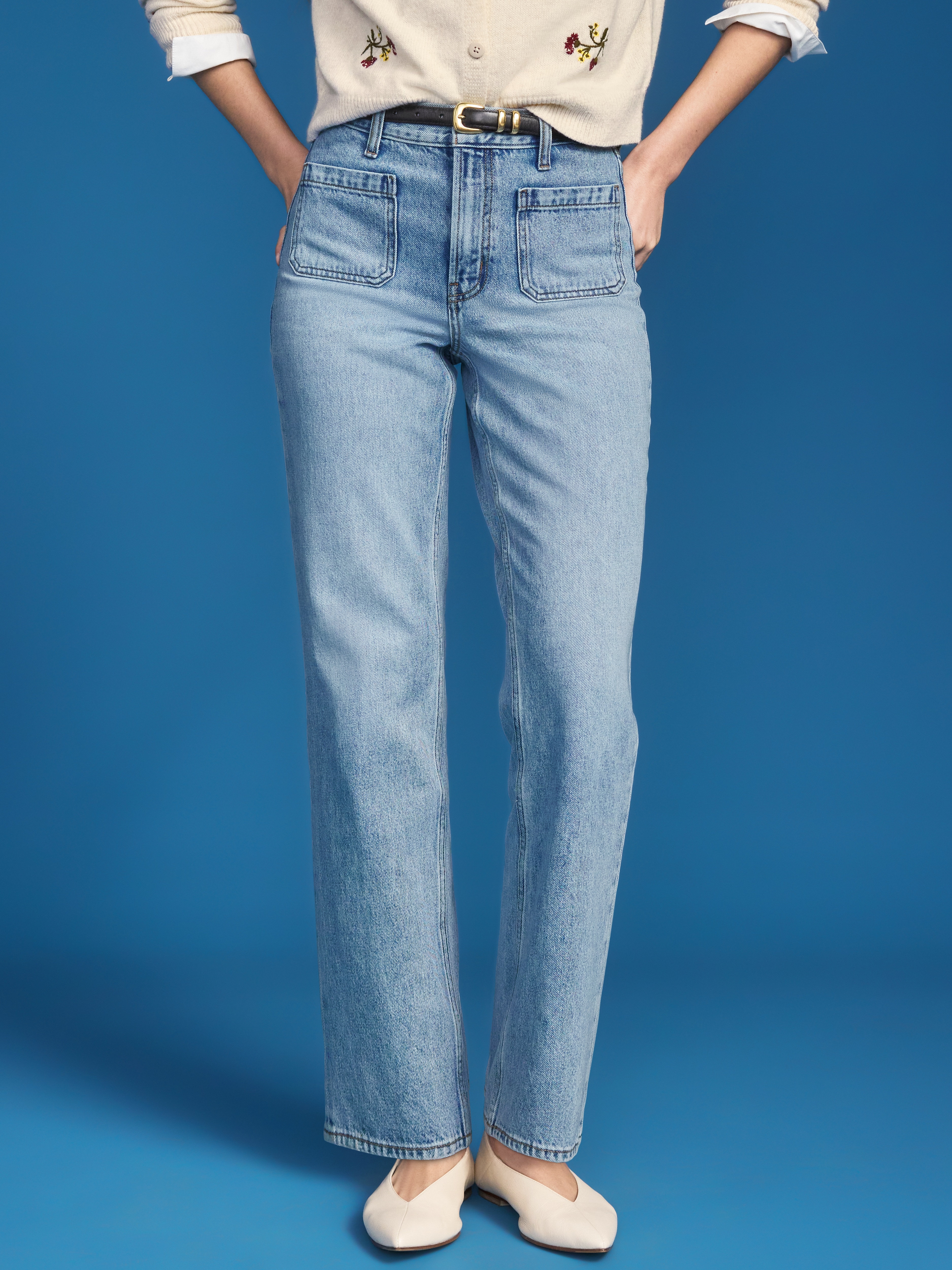 Old Navy x Altuzarra High-Waisted Straight Leg Jeans - Light Wash - 2