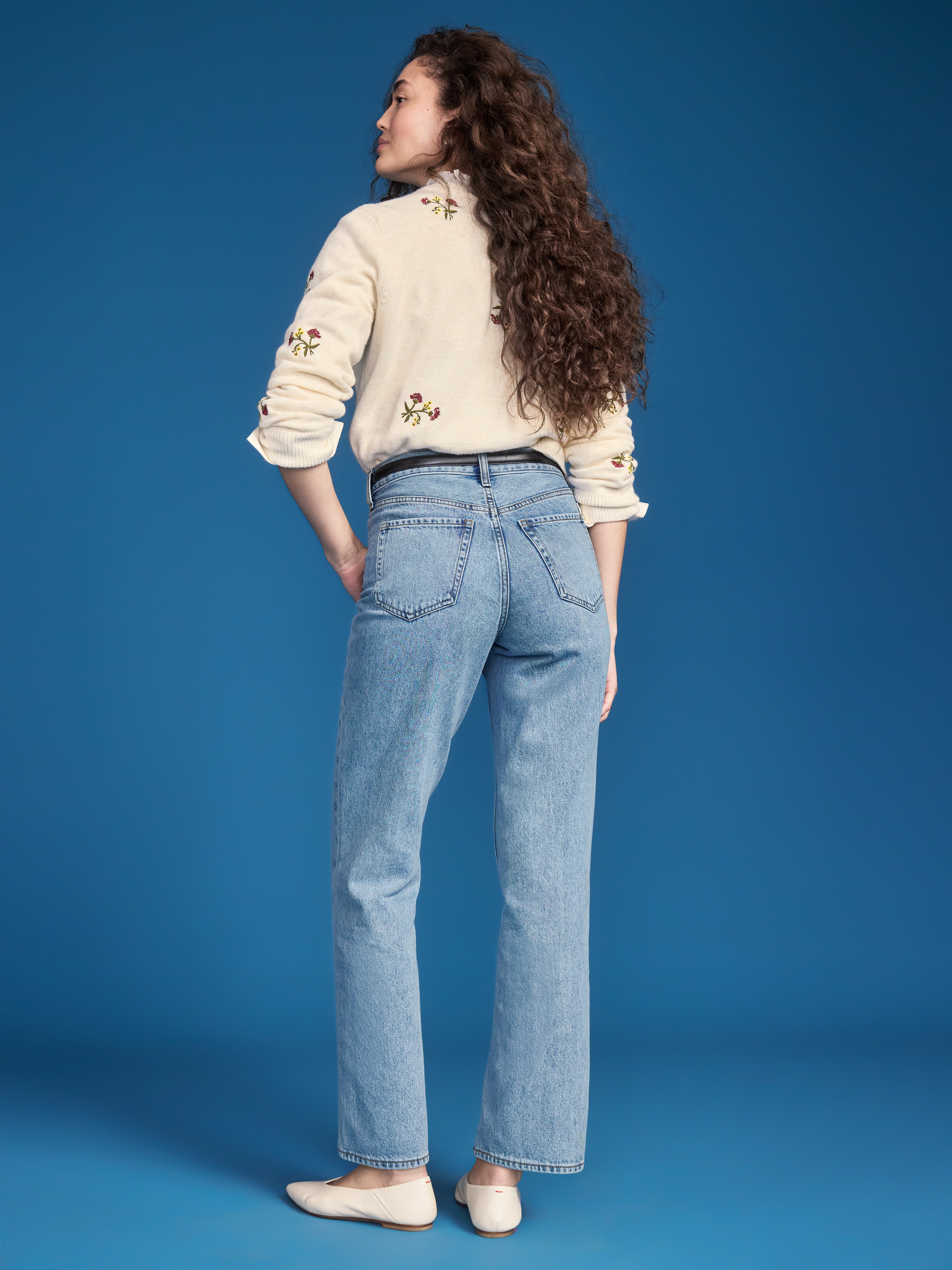 Old Navy x Altuzarra High-Waisted Straight Leg Jeans - Light Wash - 3