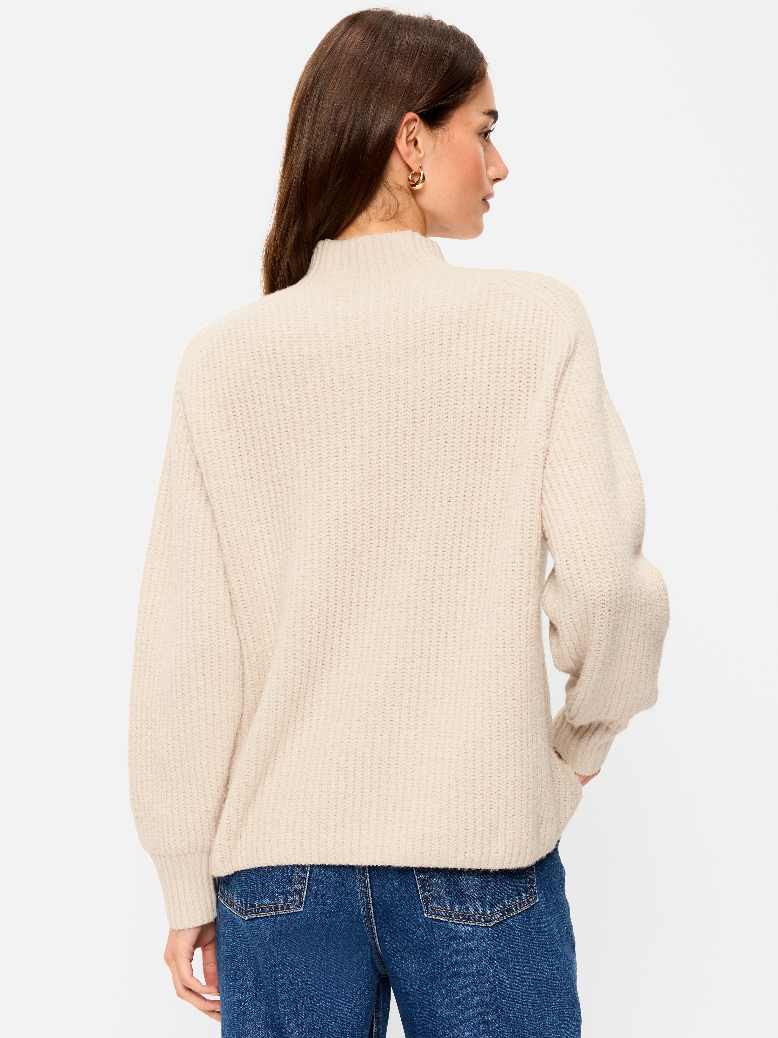 SoSoft Mock-Neck Shaker Sweater - Wish Bone - 2