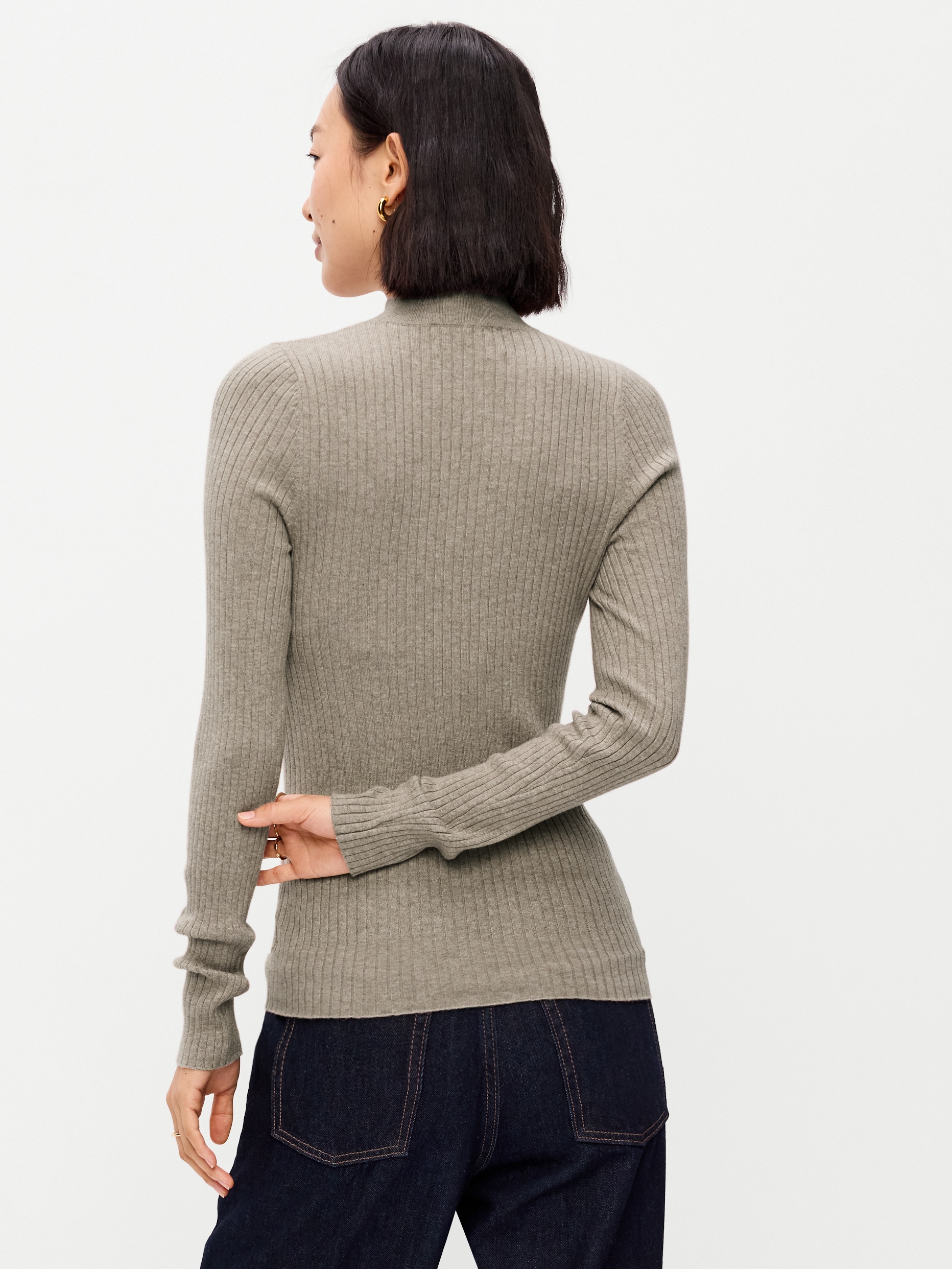 SoSoft Lite Ribbed Mock-Neck Sweater - Mushroom - 2