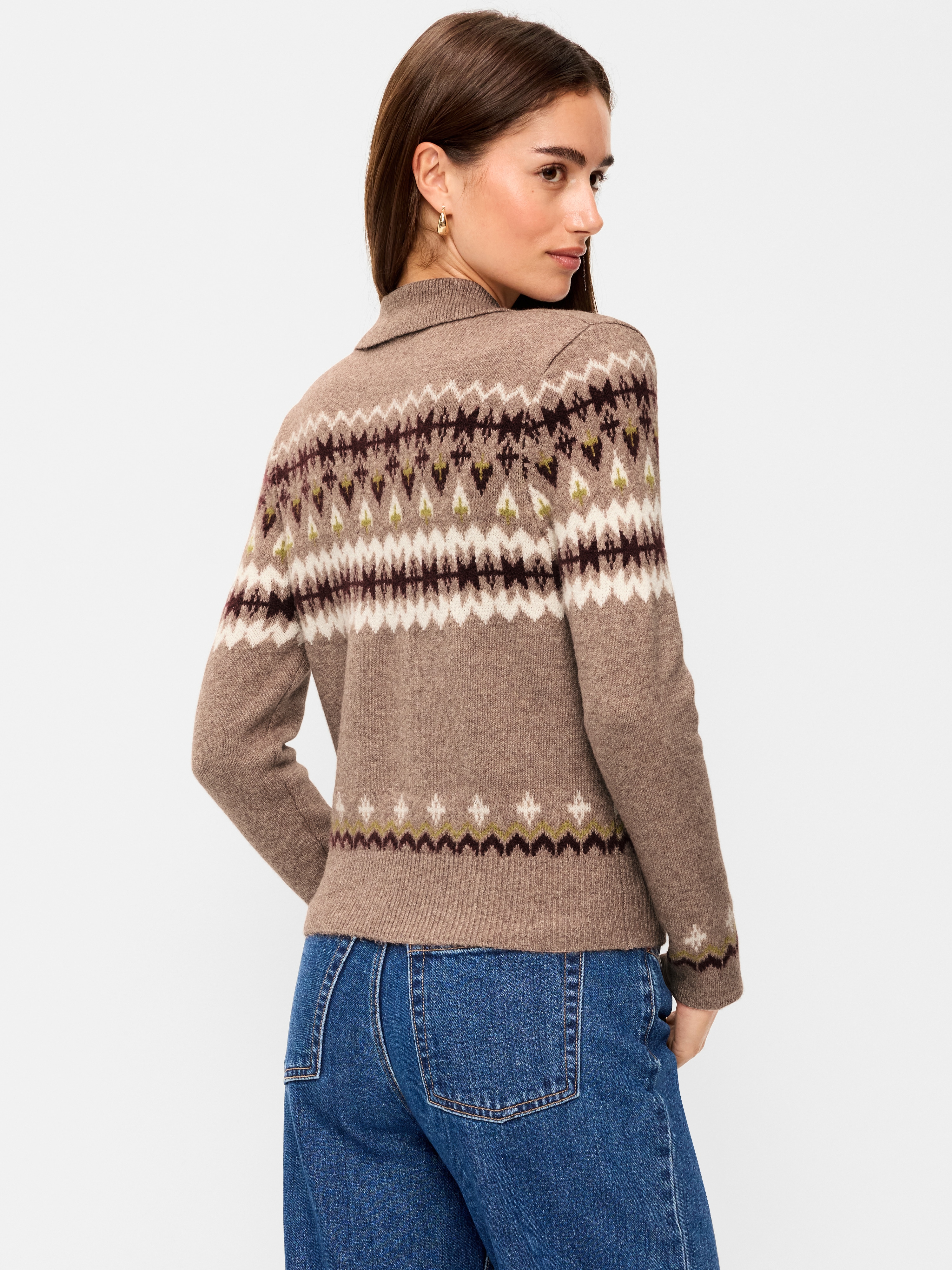 SoSoft Cropped Long-Sleeve Sweater - Neutral Fair Isle - 2