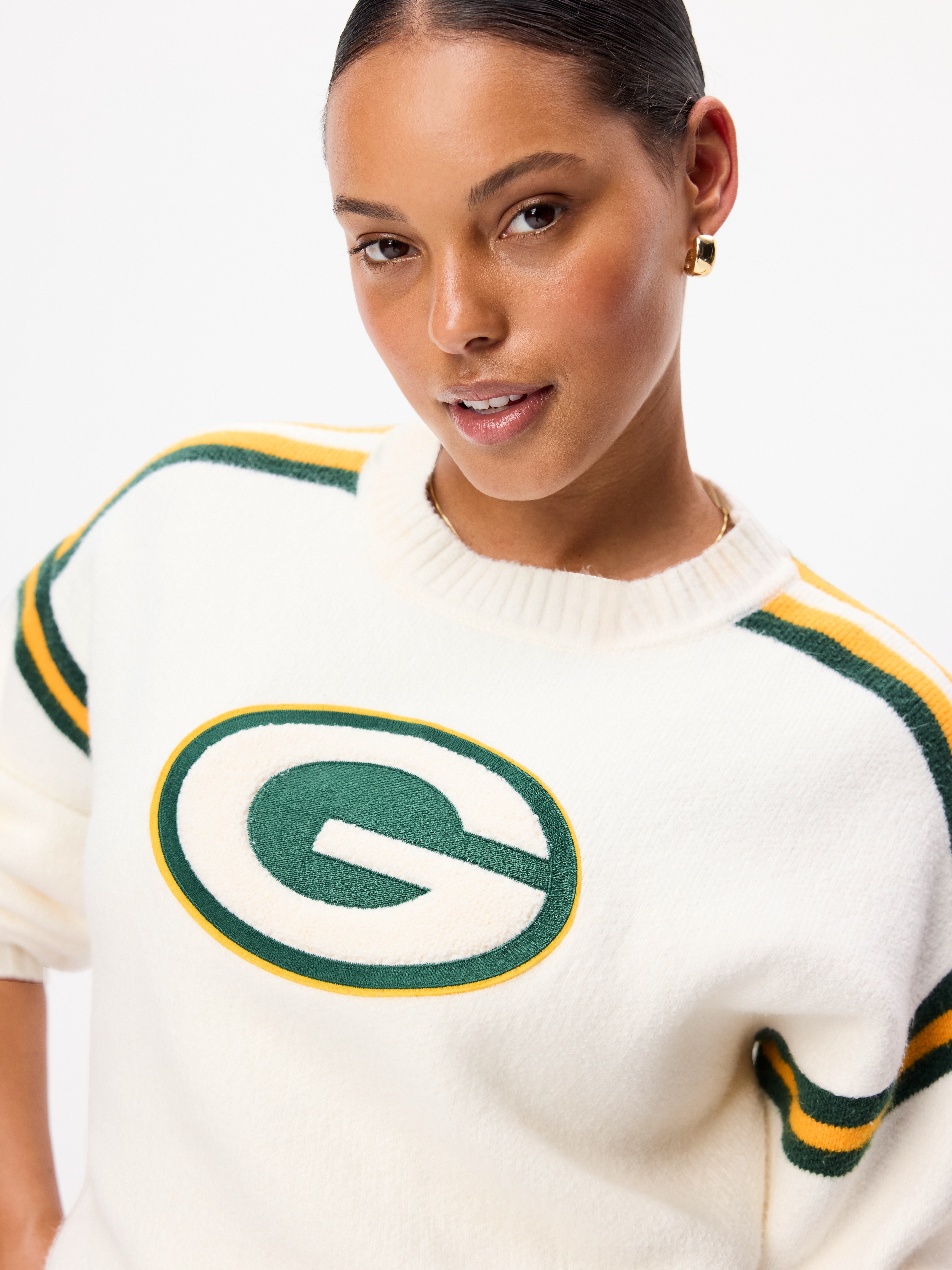 Buffalo Bills Cropped Sweater for Women - Green Bay Packers - 3